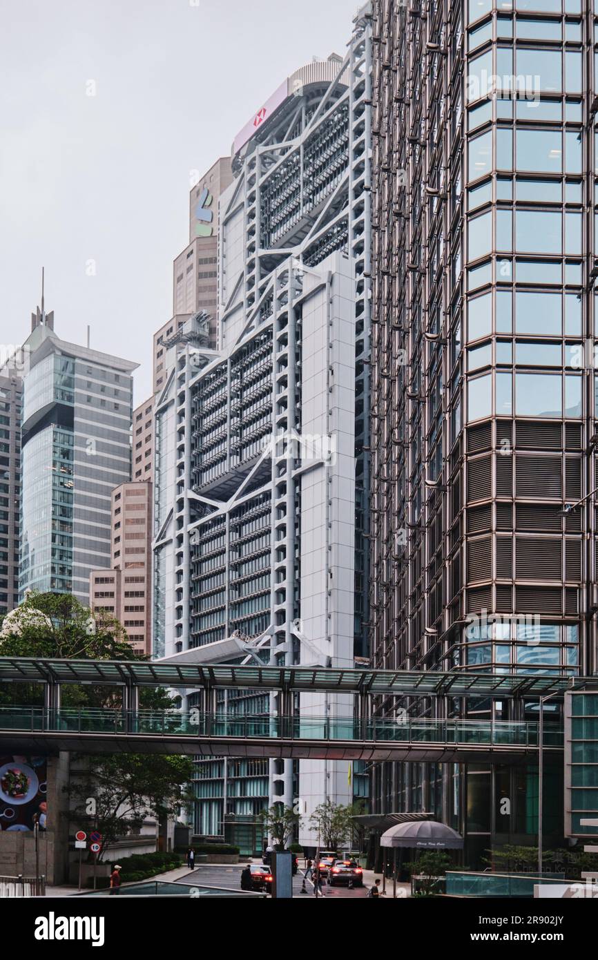 Hongkong – April 24 2023: Das Hauptgebäude von HSBC, Hauptsitz von HSBC Limited in Central, entworfen von Norman Foster Stockfoto