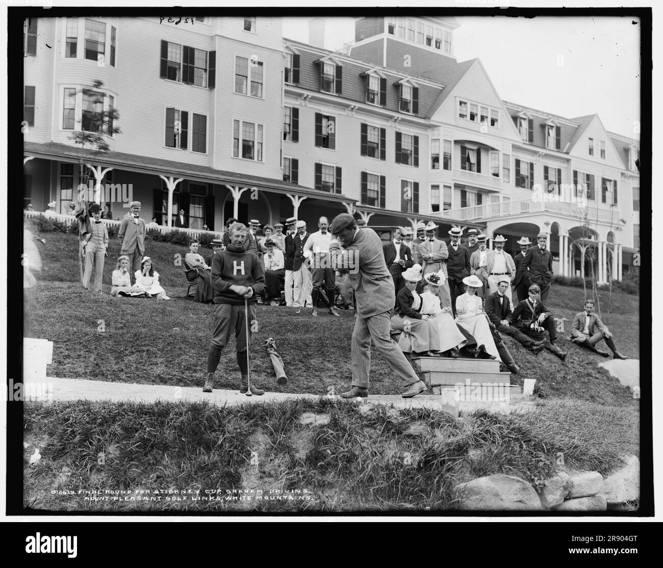 Letzte Runde für Stickney Cup, Graham Driving, Mount Pleasant Golf Links, White Mountains, zwischen 1890 und 1901. Stockfoto