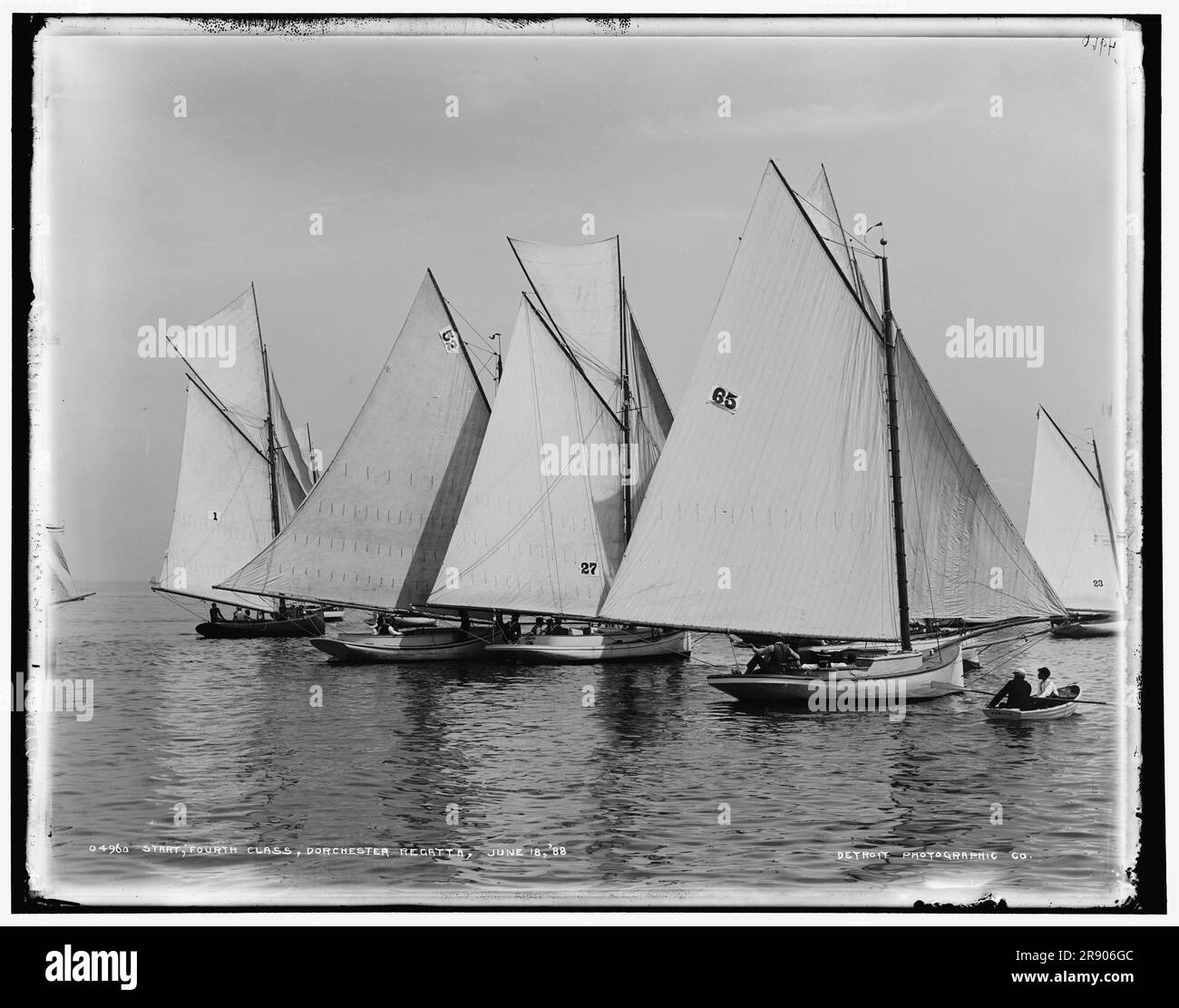 Start, vierte Klasse, Dorchester Regatta, 1888. Juni 18. Stockfoto