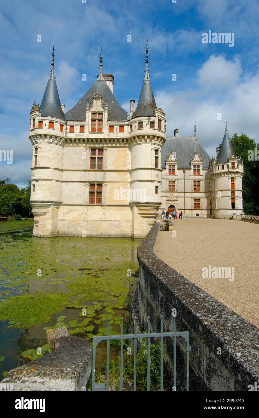 Chateau d'Azay-le-Rideau, Azay-le-Rideau, Indre-et-Loire, Centre, Frankreich, Renaissance-Stil, Loire-Tal Stockfoto