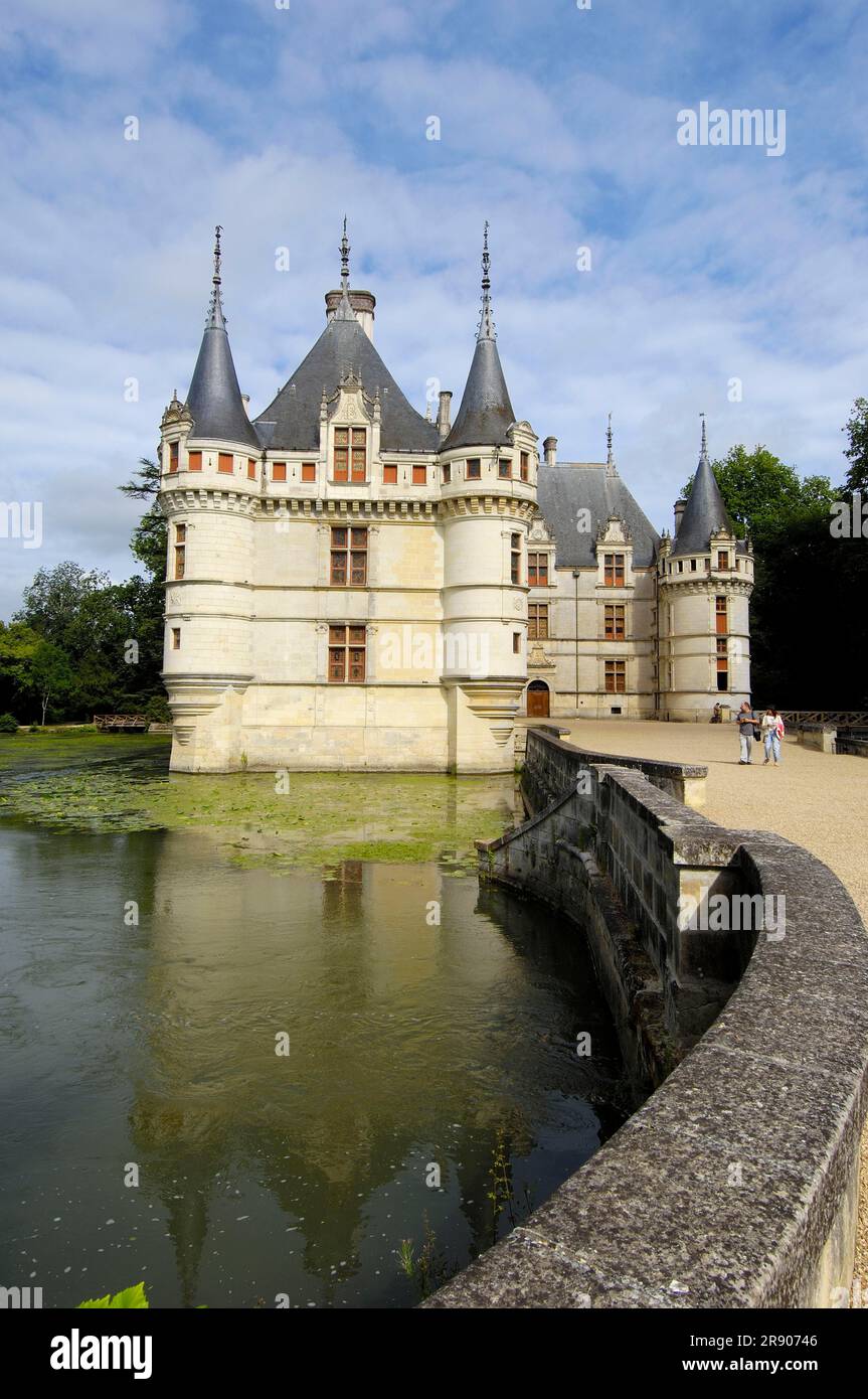 Chateau d'Azay-le-Rideau, Azay-le-Rideau, Indre-et-Loire, Centre, Frankreich, Renaissance-Stil, Loire-Tal Stockfoto