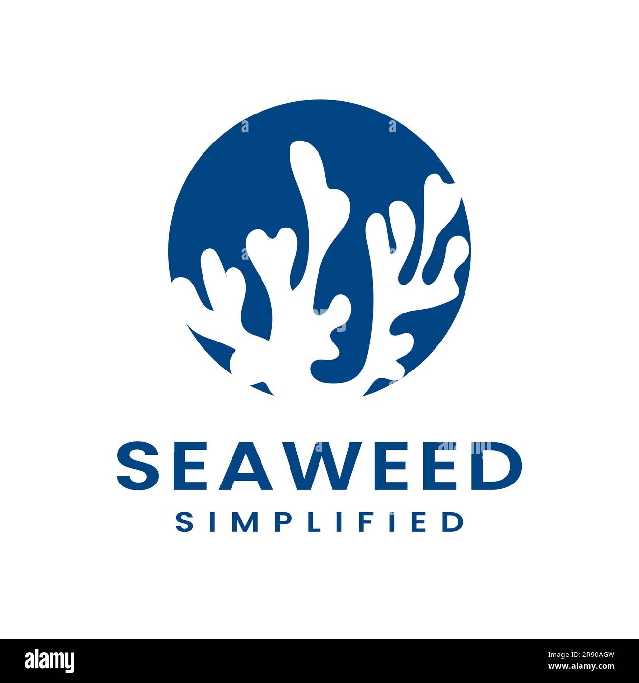 Unterwasser Nature Leaf Organic Logo Design Inspiration,Seetang,Symbol,Symbol kann modernes minimalistisches Kräuterlogo verwenden Stock Vektor