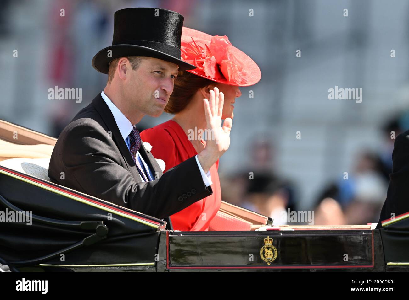 23. Juni 2023; Ascot Racecourse, Berkshire, England: Royal Ascot Horse Racing, Tag 4; The Prince and Princess of Wales Arrive at Royal Ascot Credit: Action Plus Sports Images/Alamy Live News Credit: Action Plus Sports Images/Alamy Live News Stockfoto