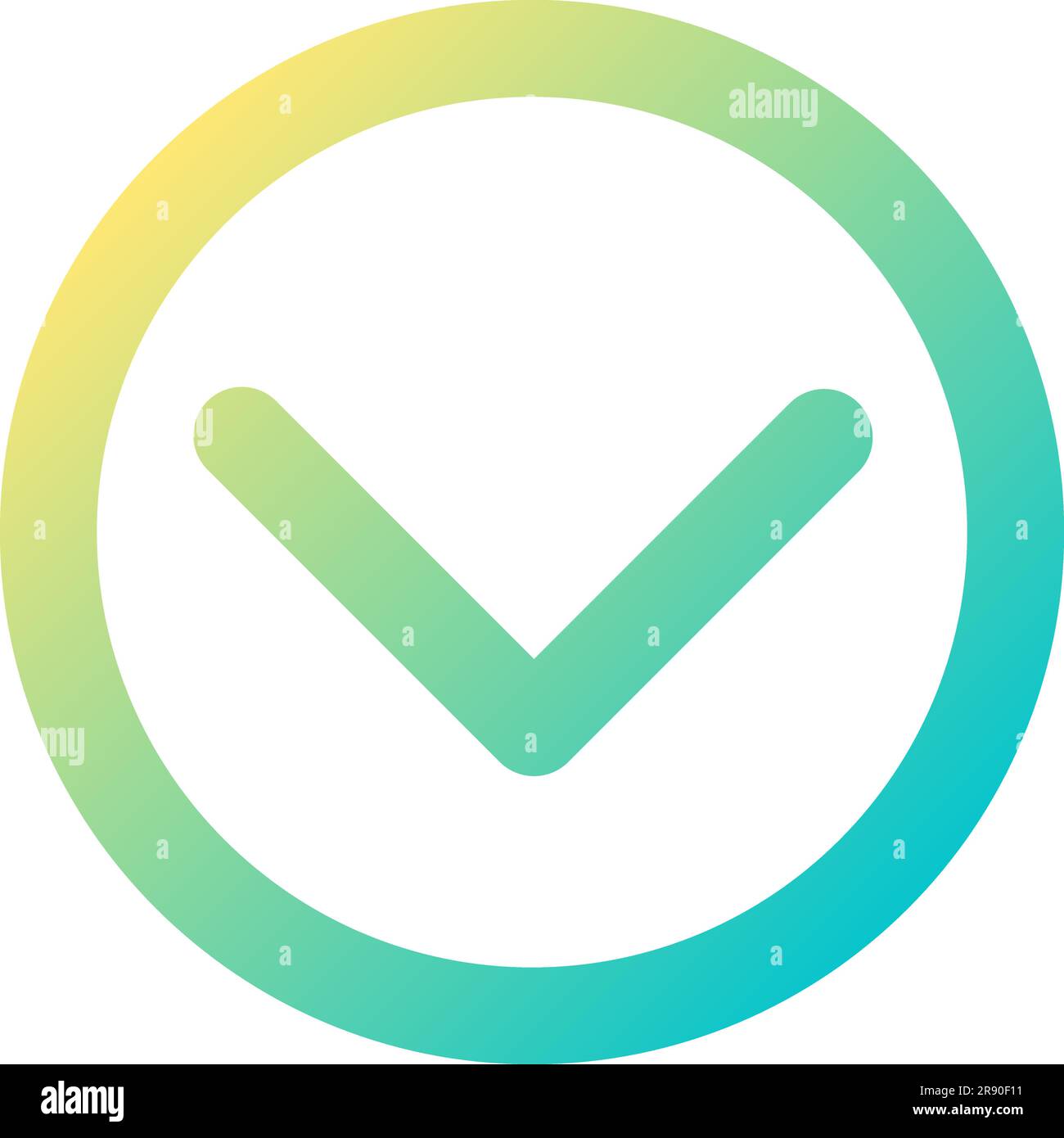 Symbol für die Schaltfläche „Abwärtsrichtung“ für Pixel mit perfektem Gradient linear Stock Vektor