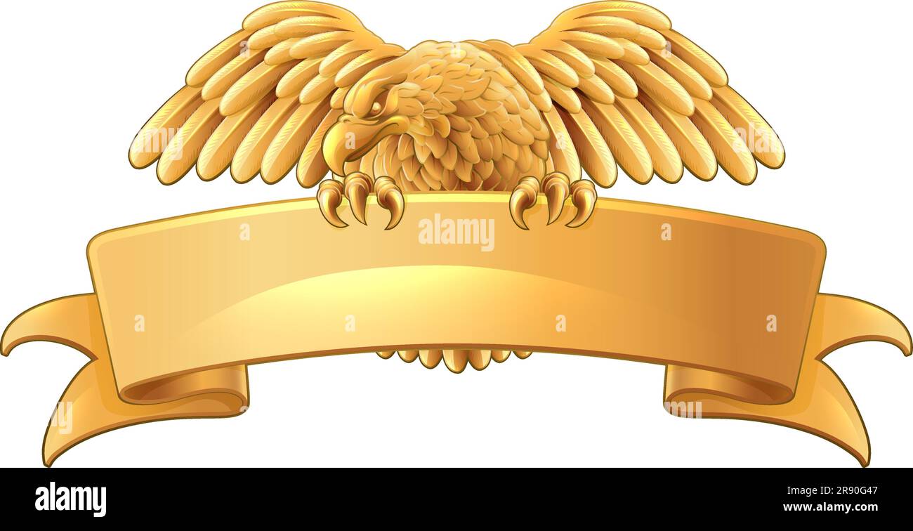 Pergamentdesign Mit „Eagle Scroll Symbol“-Crest-Banner Stock Vektor