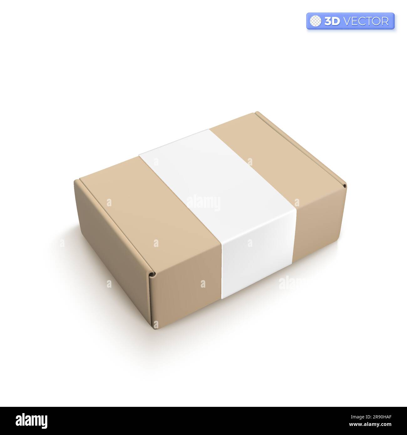 Realistische Kartons Symbol Symbole. Blank White Cube Produkt Verpackung Papier Karton, Karton Verpackung Box mockup. 3D Vektor isolierte Illustra Stock Vektor
