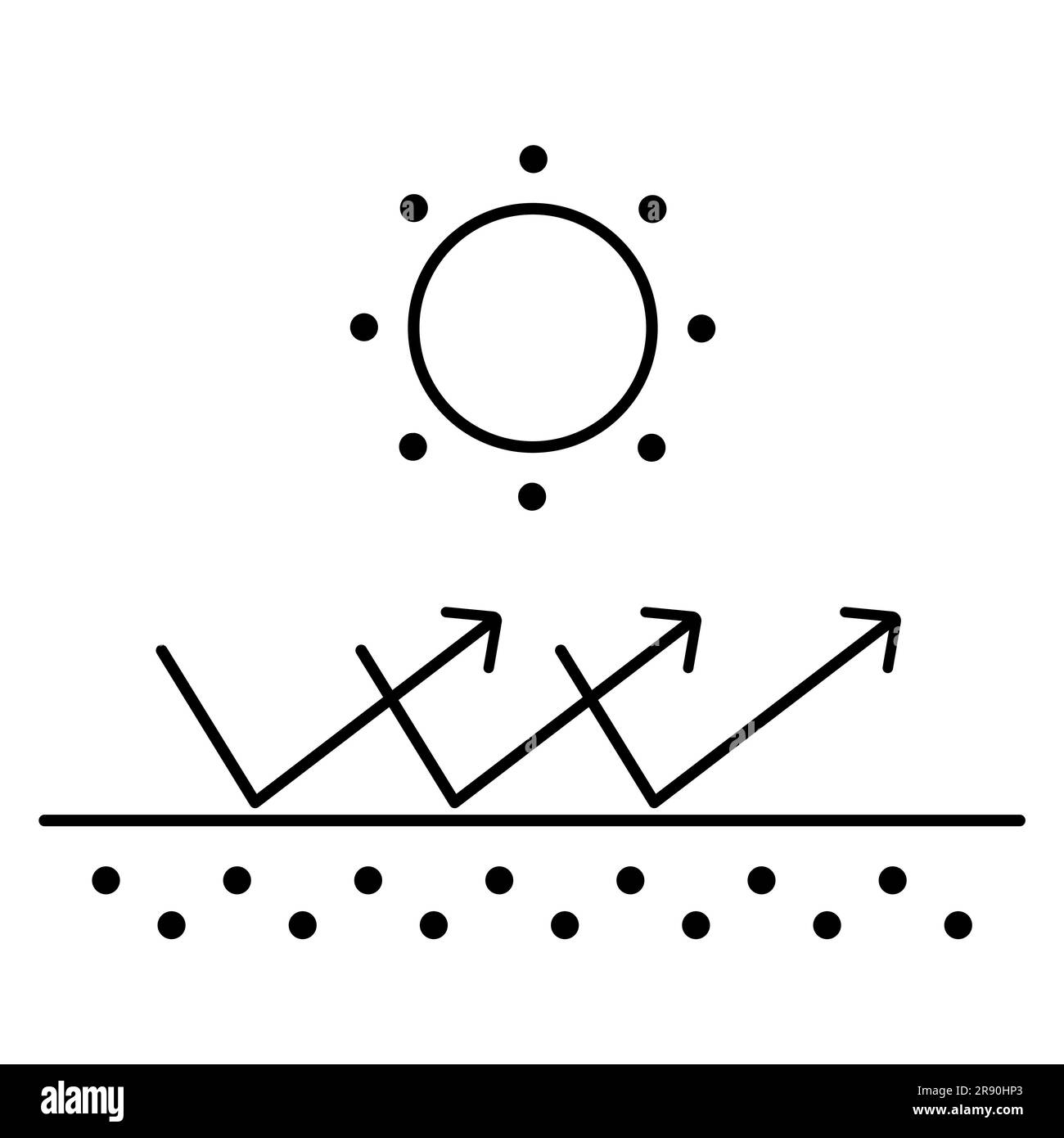 Symbol für die Hautlinie zum UV-Schutz. Vektordarstellung Stock Vektor