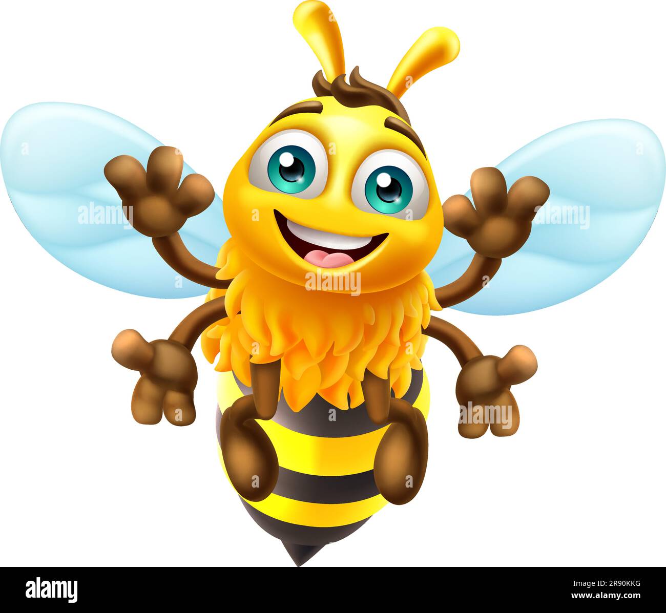 Honey Bumble Bee Cartoon Bumblebee Süße Maskottchen Stock Vektor