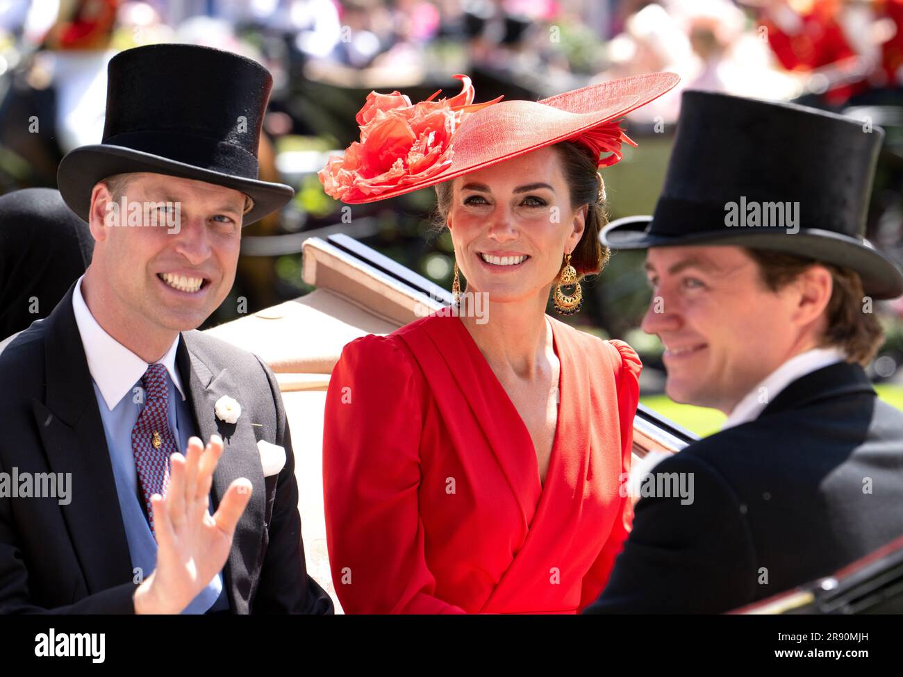 Ascot, Großbritannien. 23. Juni 2023. Berkshire, Großbritannien. 23. Juni 2023. Der Prinz von Wales, die Prinzessin von Wales und Edoardo Mapelli Mozzi nehmen am vierten Tag des Königlichen Ascot Teil. Kredit: Doug Peters/Alamy Live News Stockfoto