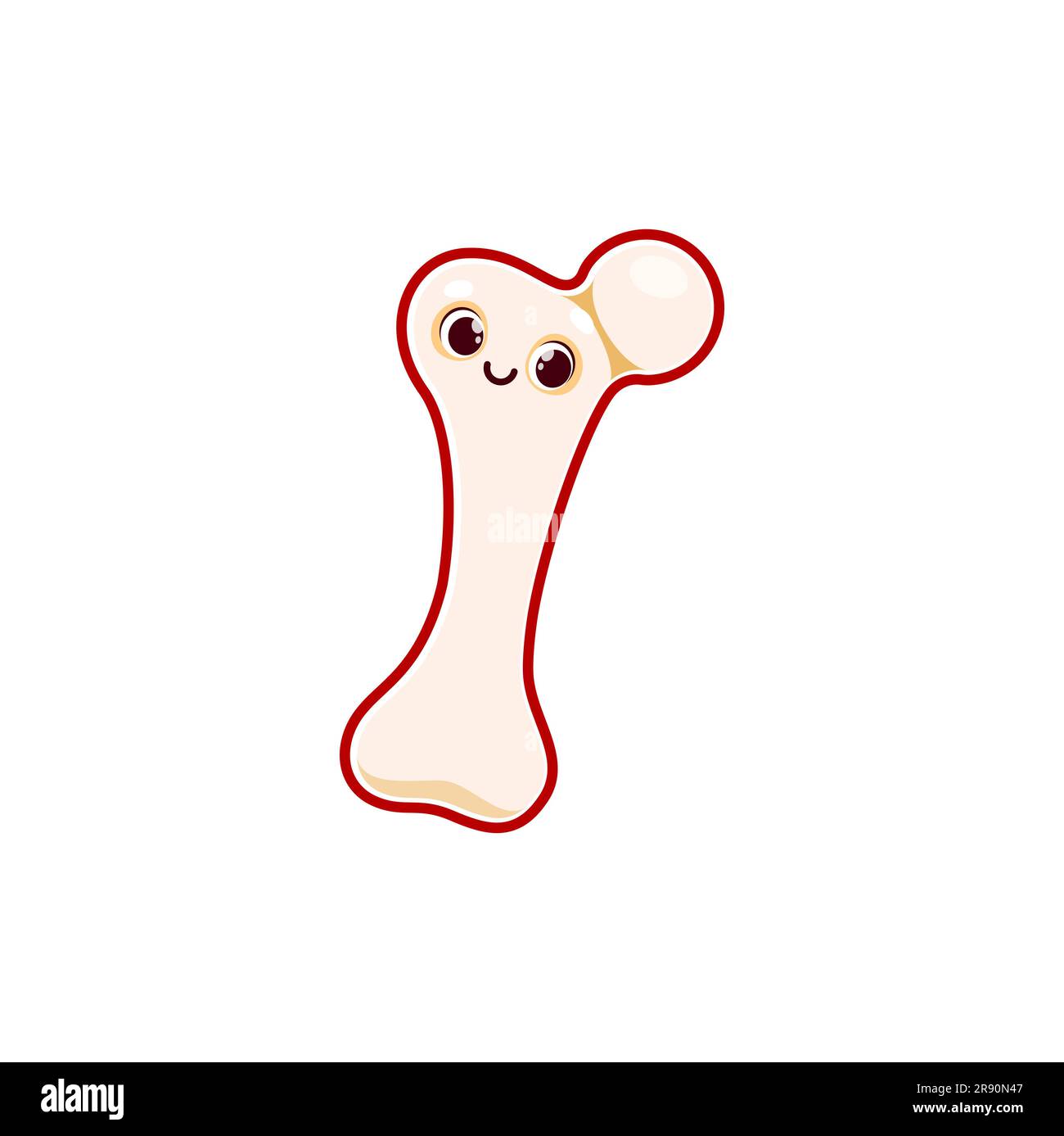 Karikatur-Knochen-Organcharakter des menschlichen Körpers. Isolierte vektormedizinische Persönlichkeit, Teil des Skeletts und des Bewegungsapparates. Anatomie für Kinder, Gesundheitsfürsorge Stock Vektor