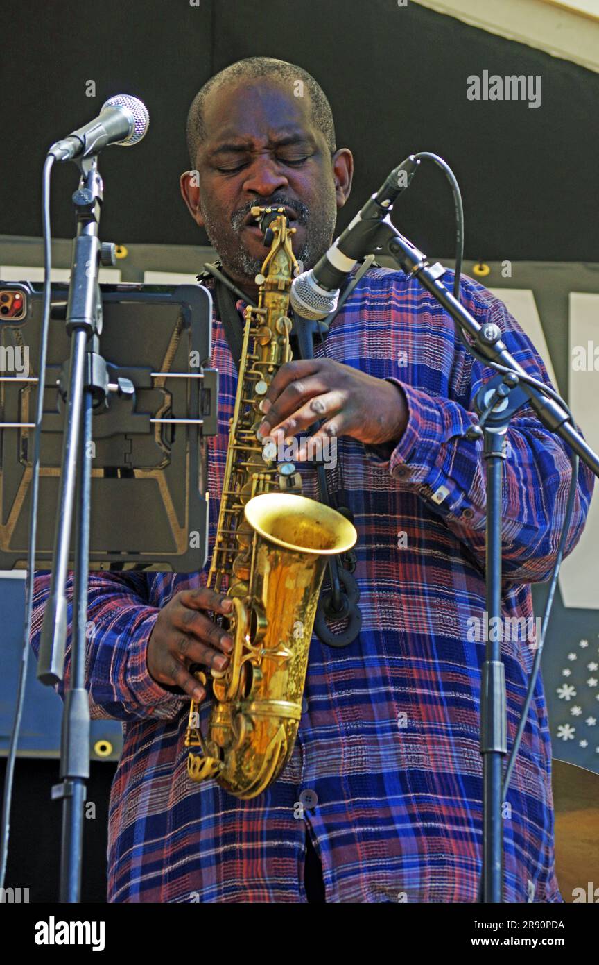 Jason Yarde, Hexagonal, Battle Jazz Weekend, Battle, East Sussex, 24. Juli 2022 Stockfoto