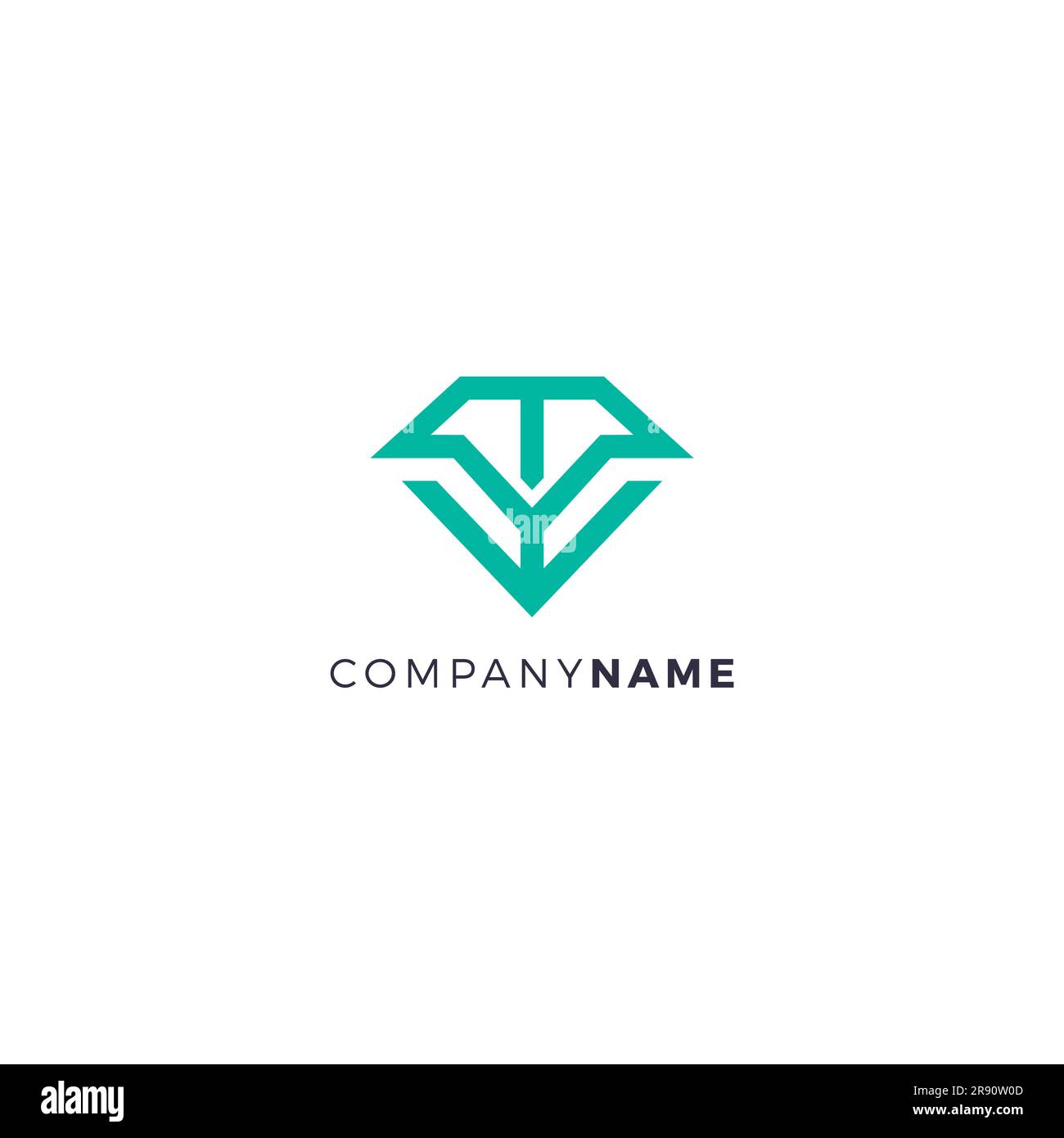 VT Diamond-Logo. Diamantvektordarstellung Stock Vektor
