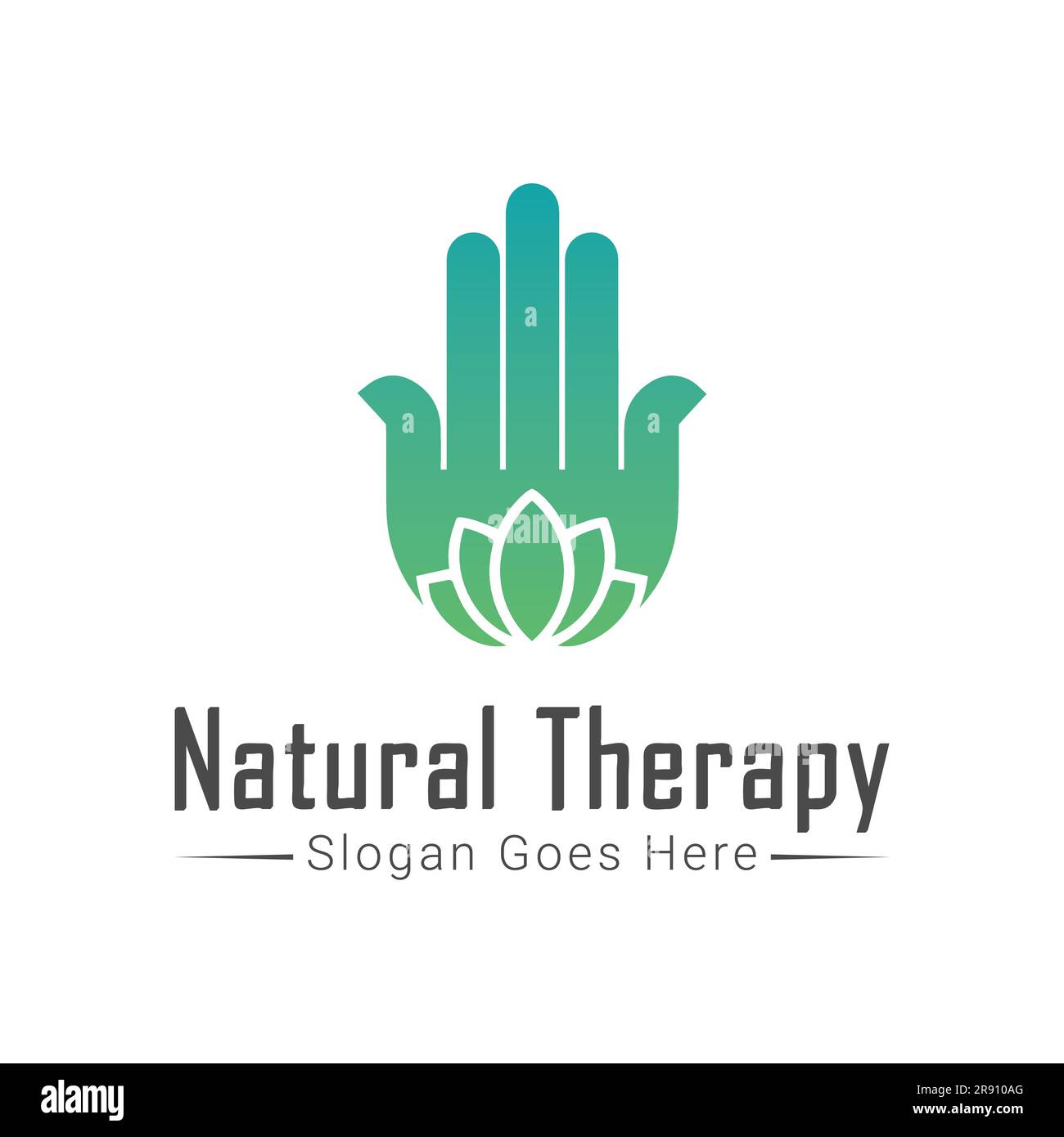 Natural Therapy Logo Design Psychotherapie Logotyp Wellness Entspannung Stock Vektor
