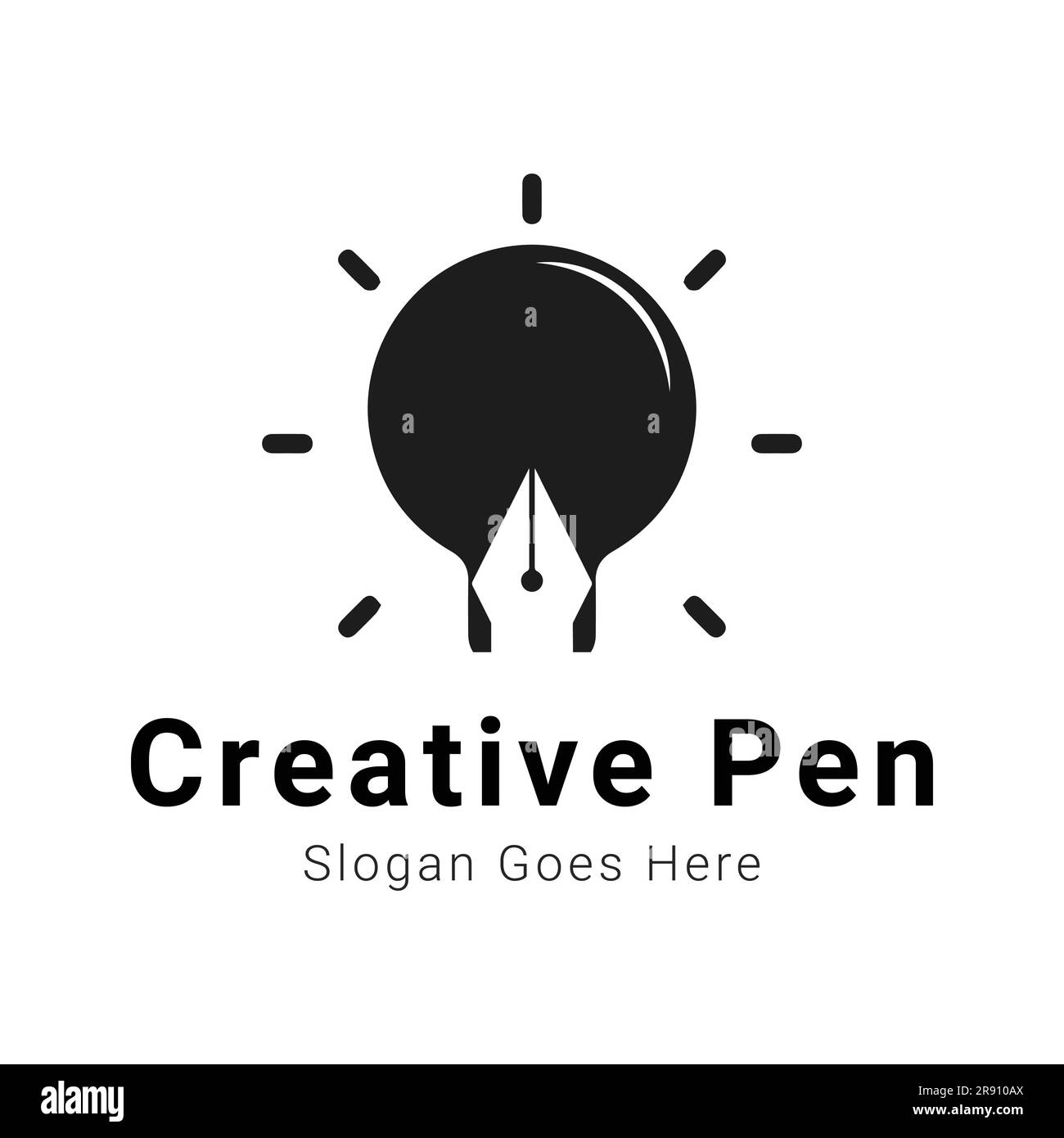 Creative Pen Bulb Idea Logo-Design Stock Vektor