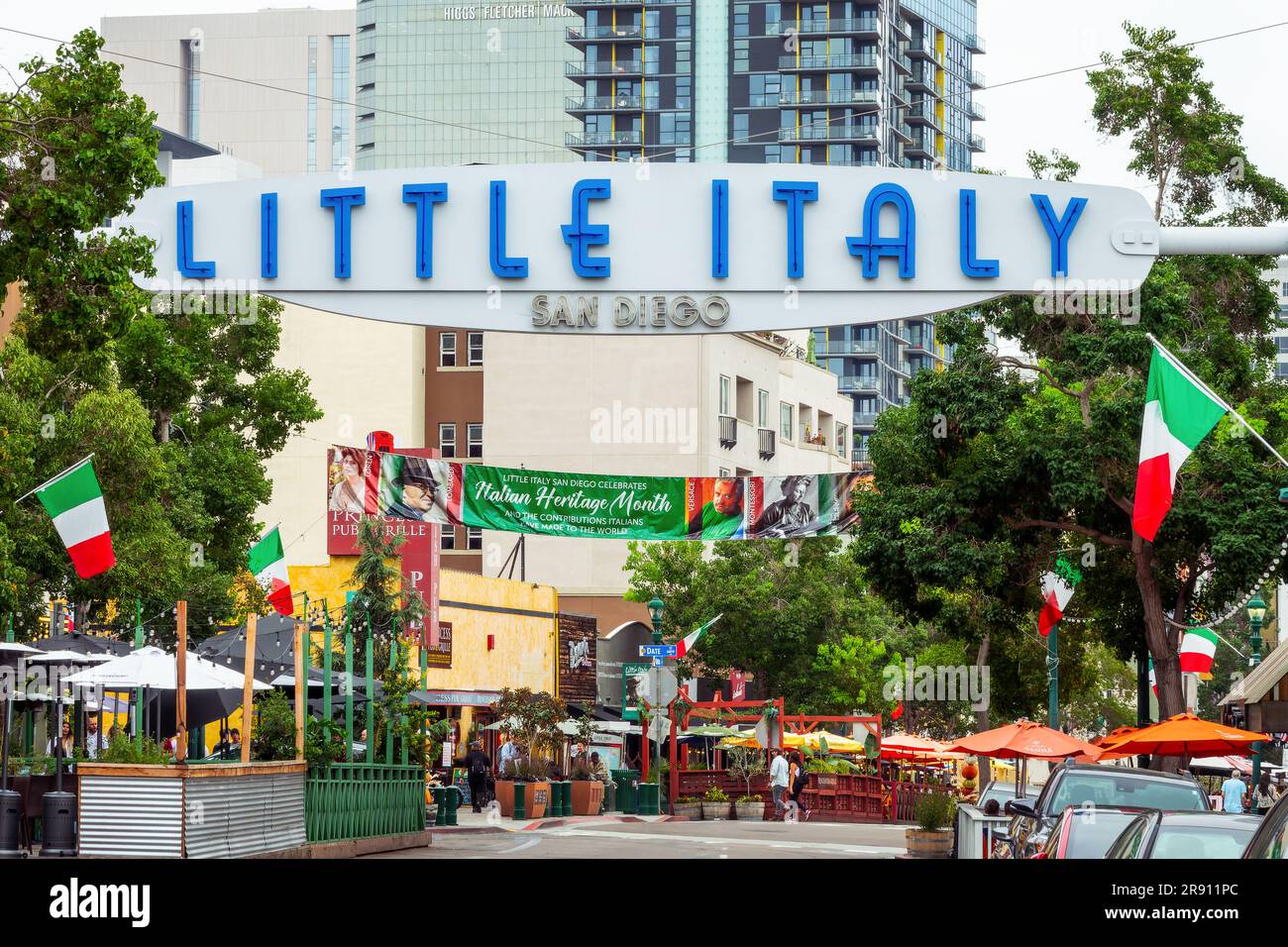 Littel-Italien-Viertelschild in San Diego, Kalifornien Stockfoto