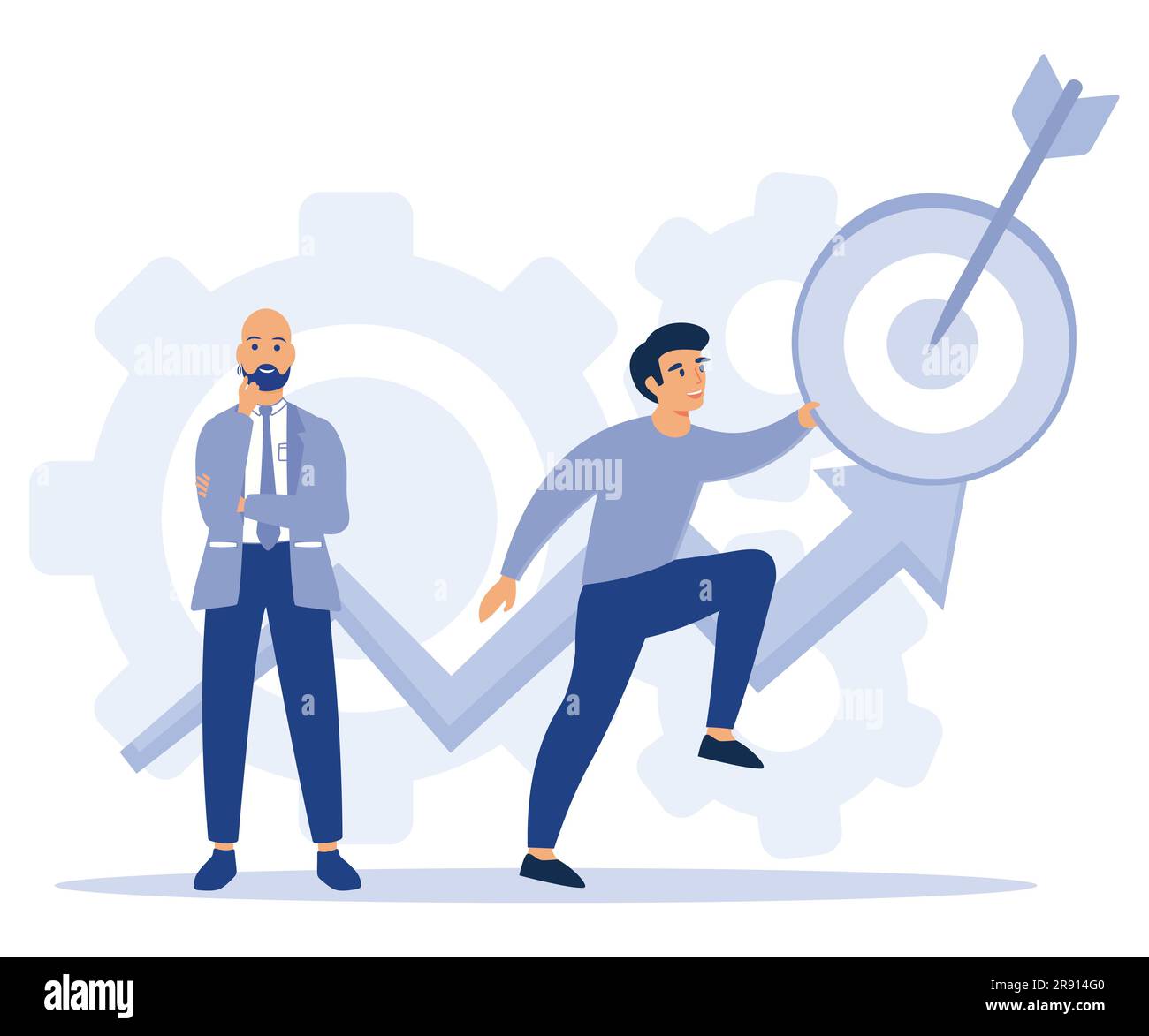 IT-Projektabwicklungskonzept, Agile-Projektmanagement, Planung und Frist, Softwareentwicklung, Scrum-Workflow, Problemlösung, Flachvektormoder Stock Vektor