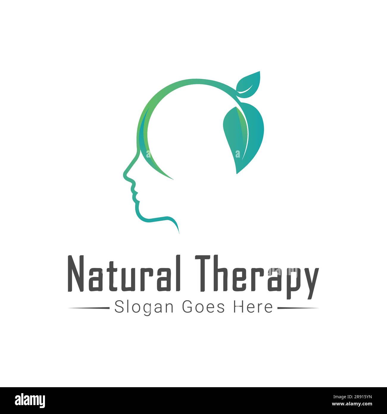 Natural Therapy Logo Design Psychotherapie Logotyp Wellness Entspannung Stock Vektor