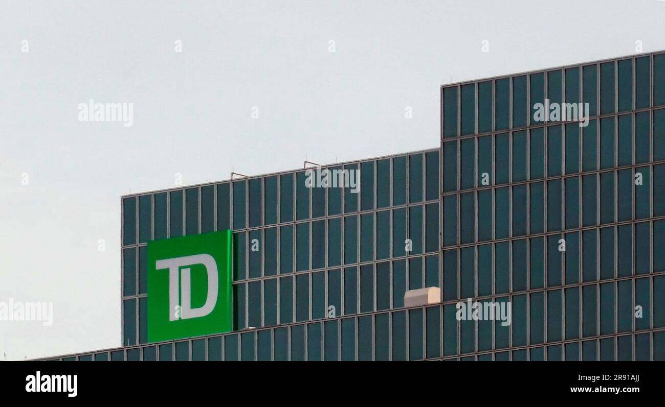 TD-Bankschild am Gebäude Wilmington DE Stockfoto