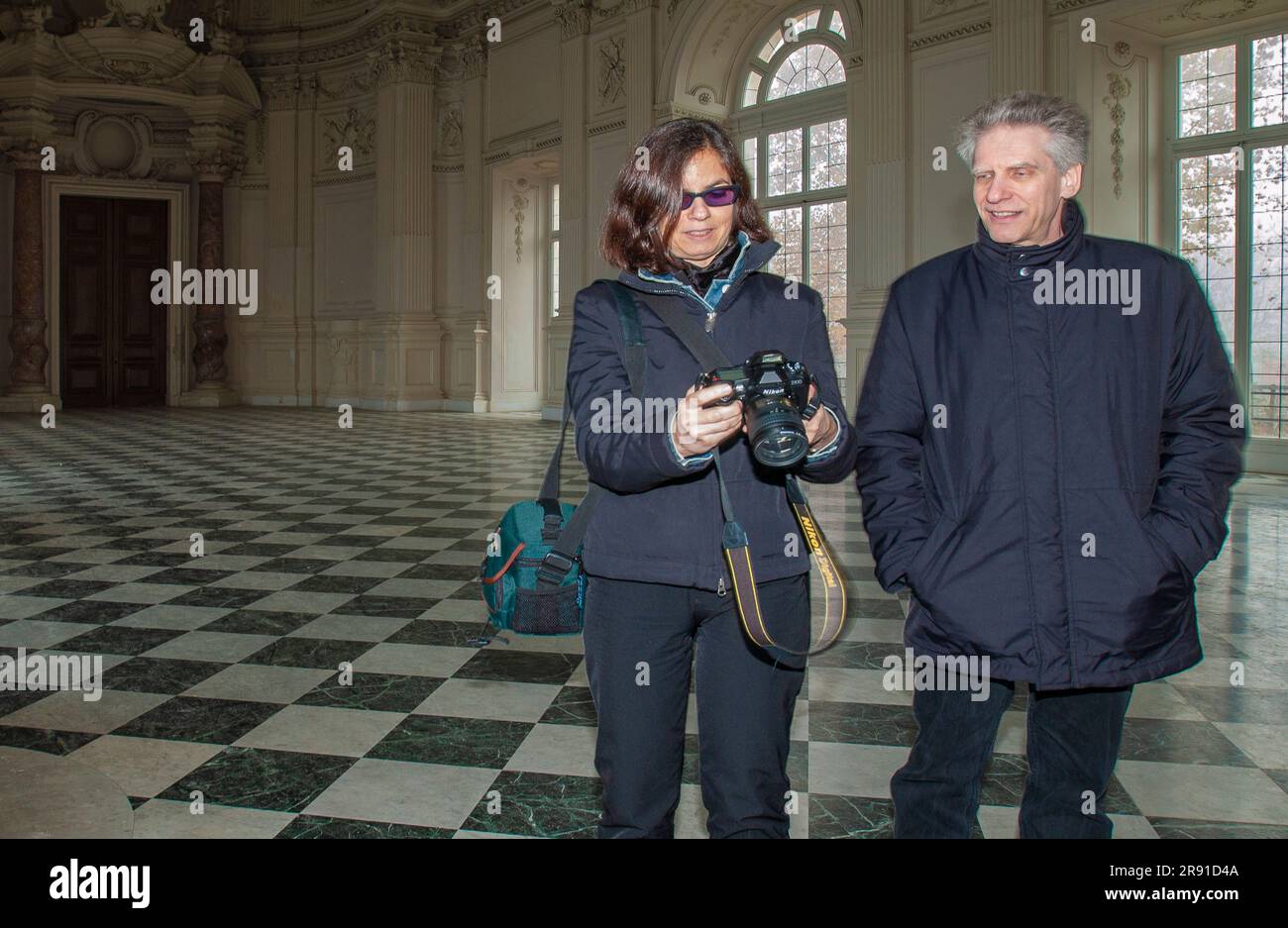 David Cronenberg und Carolyn Zeifman 2003 an Reggia di Venaria reale Turin Italien Stockfoto