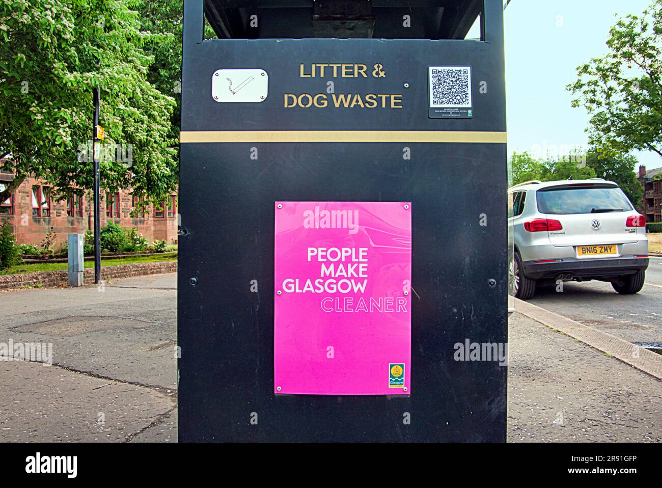 GDC glasgow District council Street Mülleimer und Hundeabfälle Stockfoto