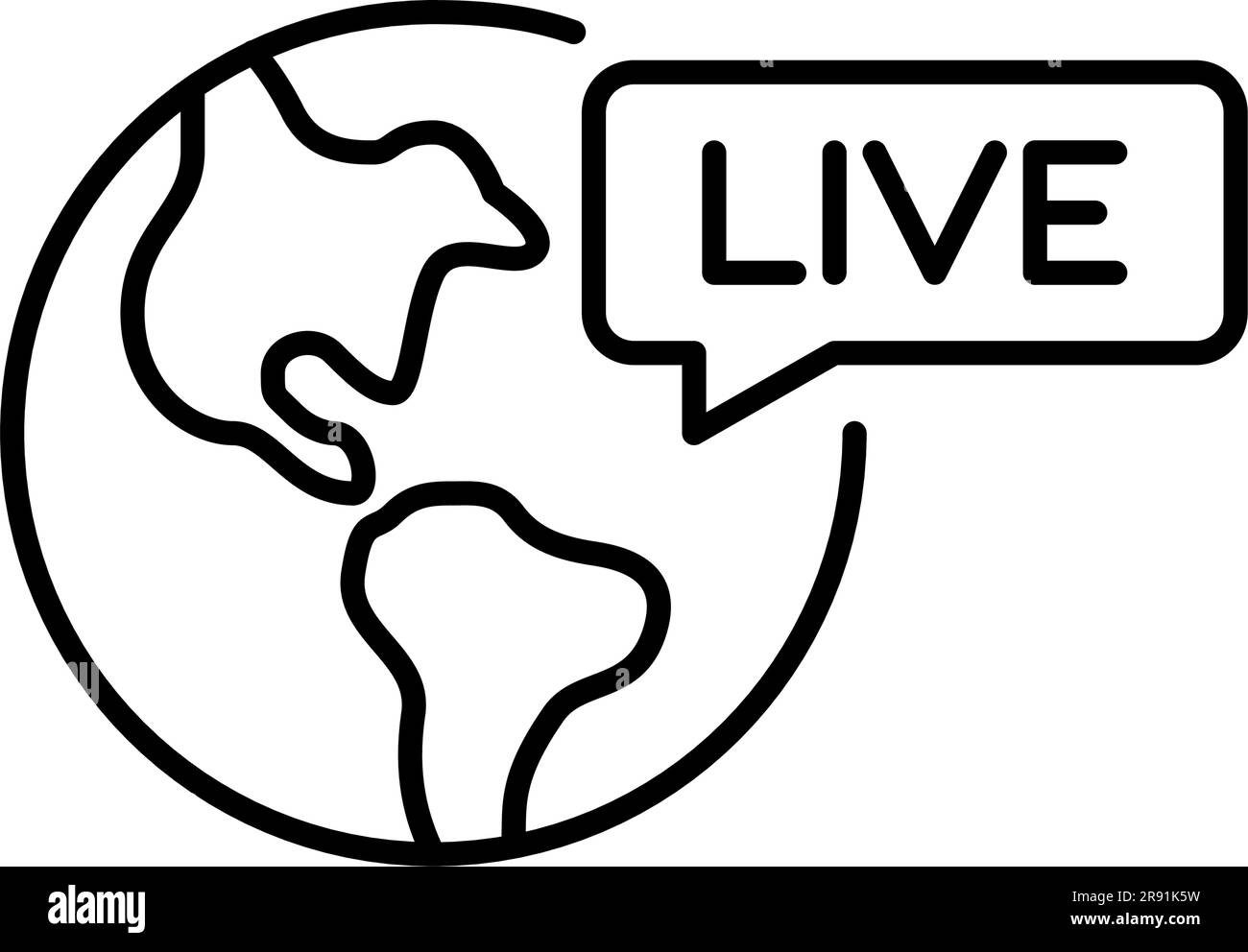 Internationale Live-Übersetzung. Planet Erde und Nachricht. Symbol für Pixel Perfect Stock Vektor