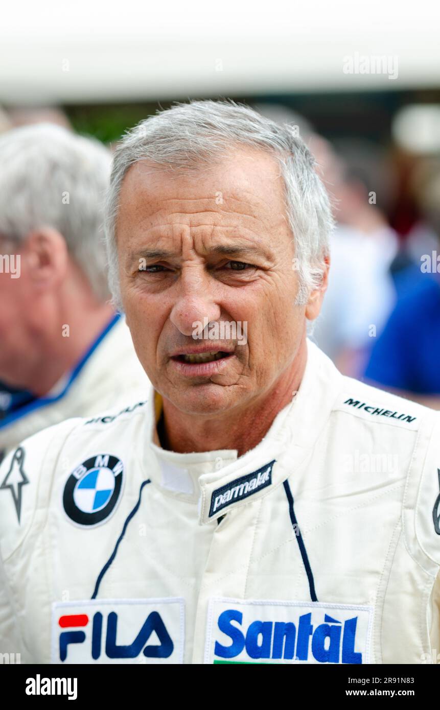 Riccardo Patrese beim Goodwood Festival of Speed 2016. Ehemaliger Grand-Prix-Rennfahrer Stockfoto