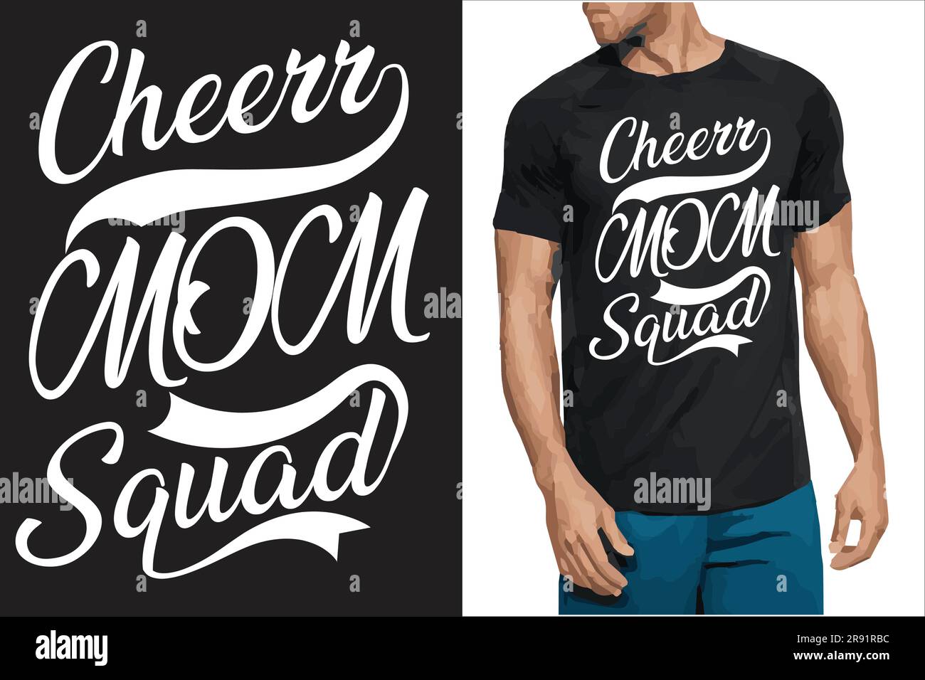 Cheerr mom sauad svg T-Shirt-Design | Illustration | Vektor | Typografie-Design Stock Vektor