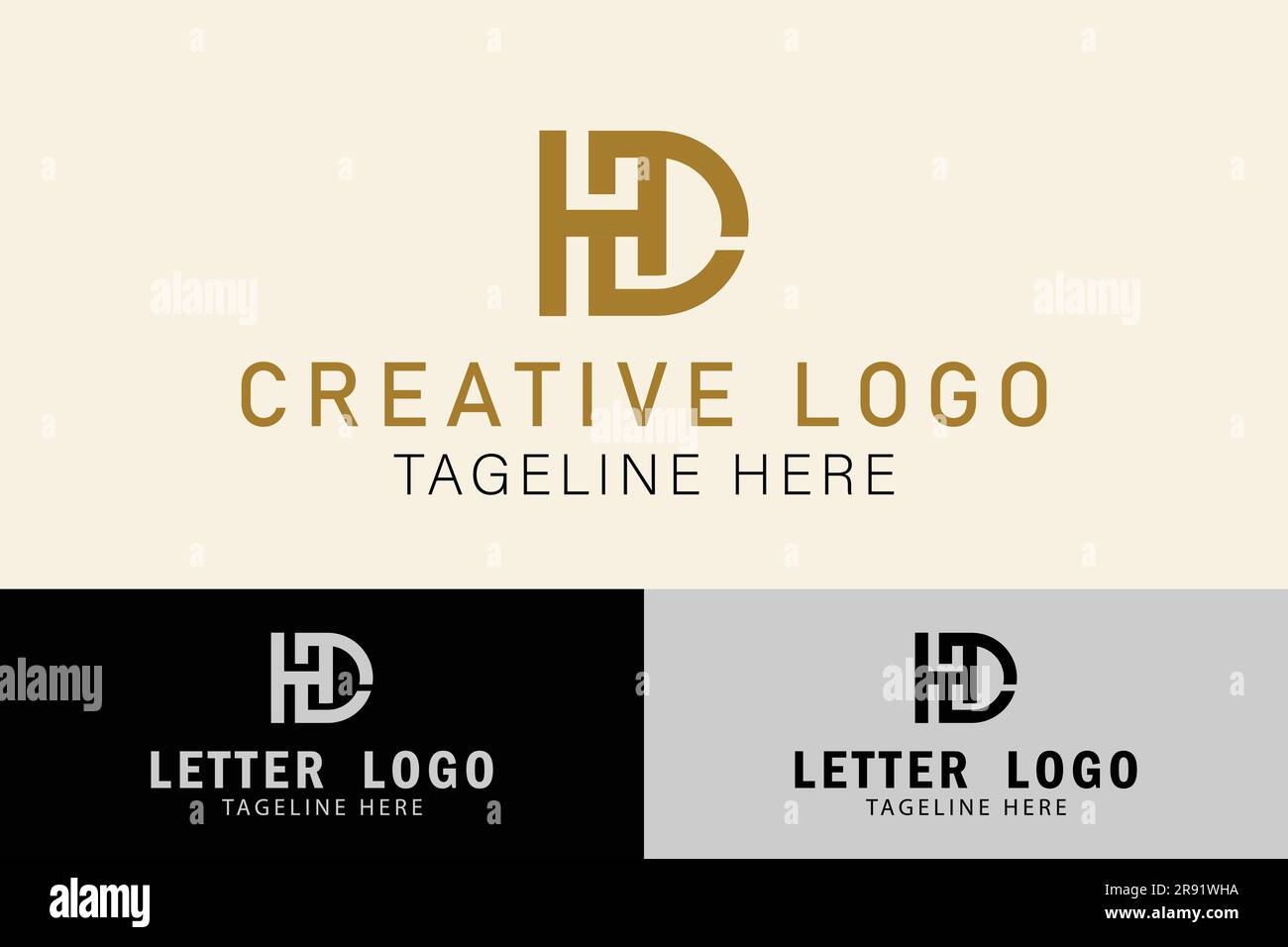 Abstraktes Letter HD- oder DH-Logo. Creative Logo Professional. Einfache Konstruktion bearbeitbar Stock Vektor