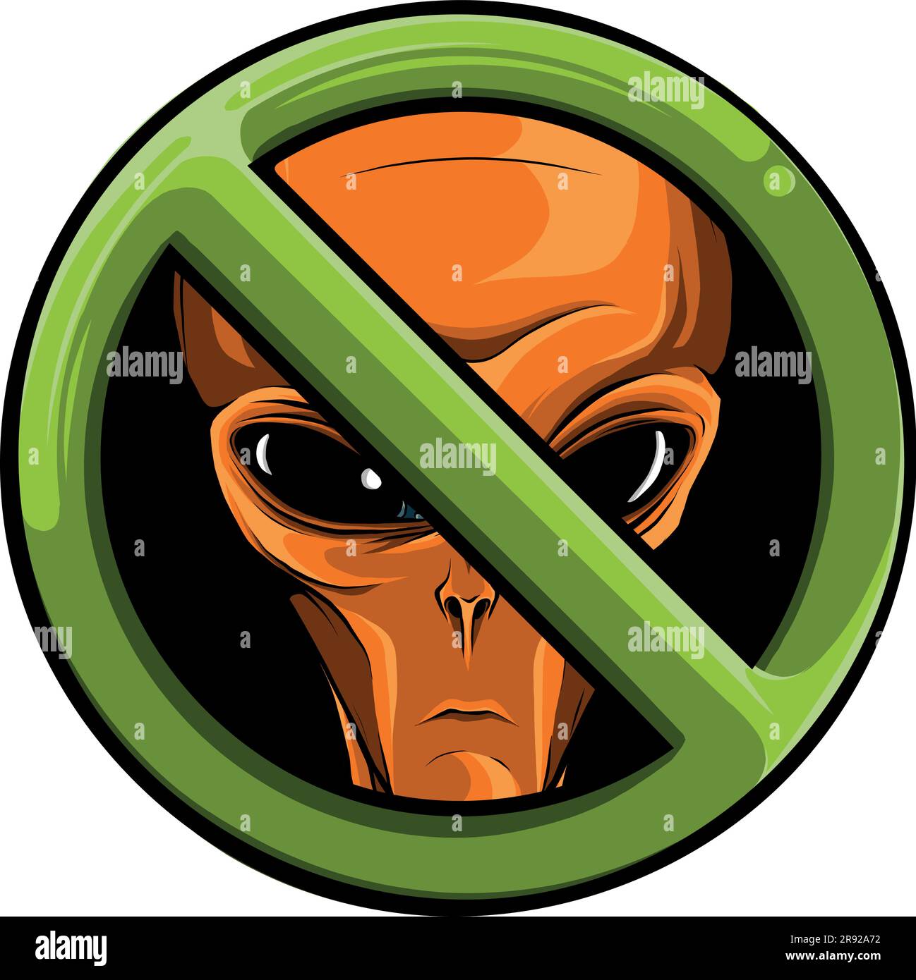 Vektorabbildung von "kein Alien-Kopfschild" Stock Vektor