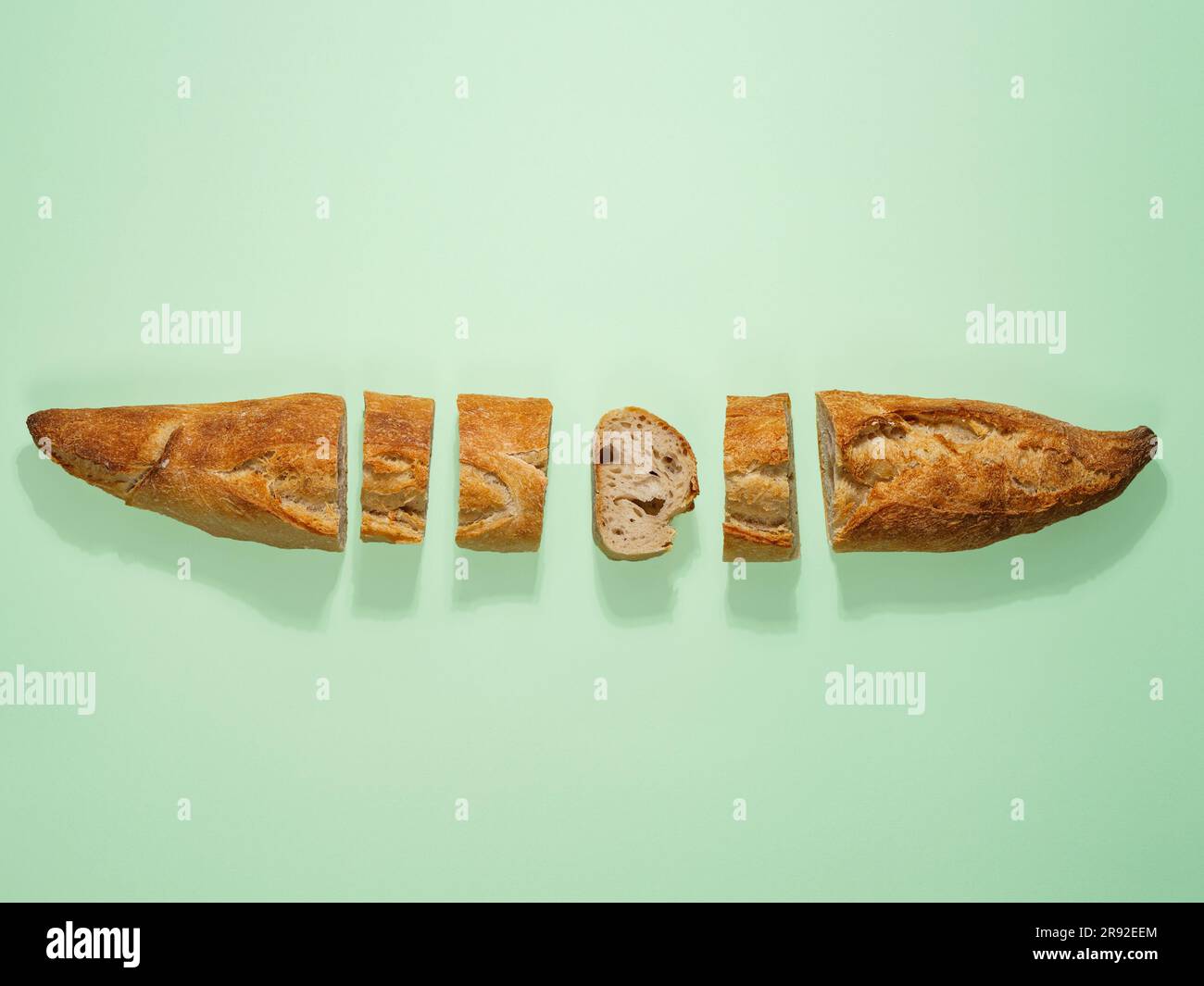 In Scheiben geschnittene baguette Stockfoto