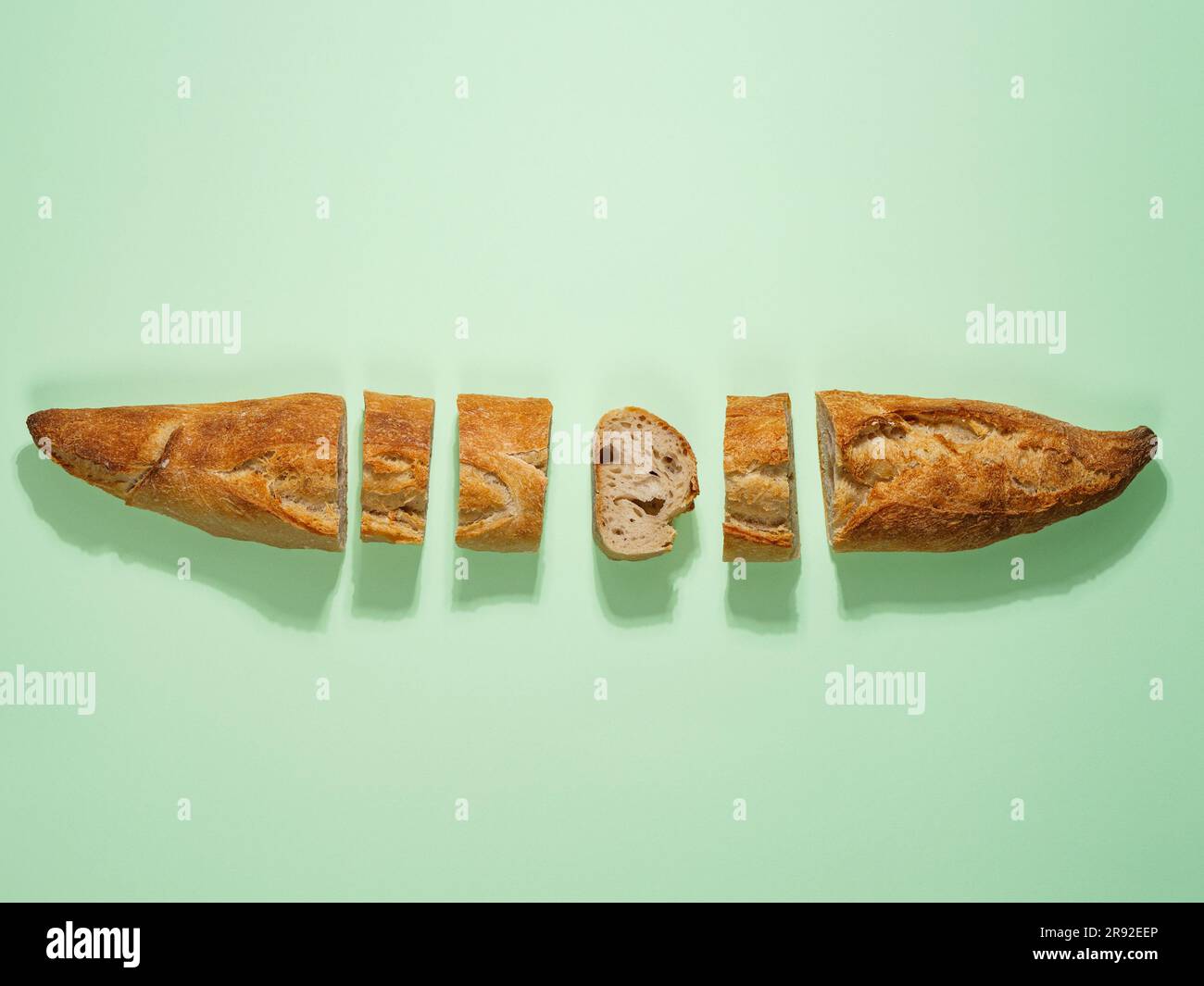 In Scheiben geschnittene baguette Stockfoto