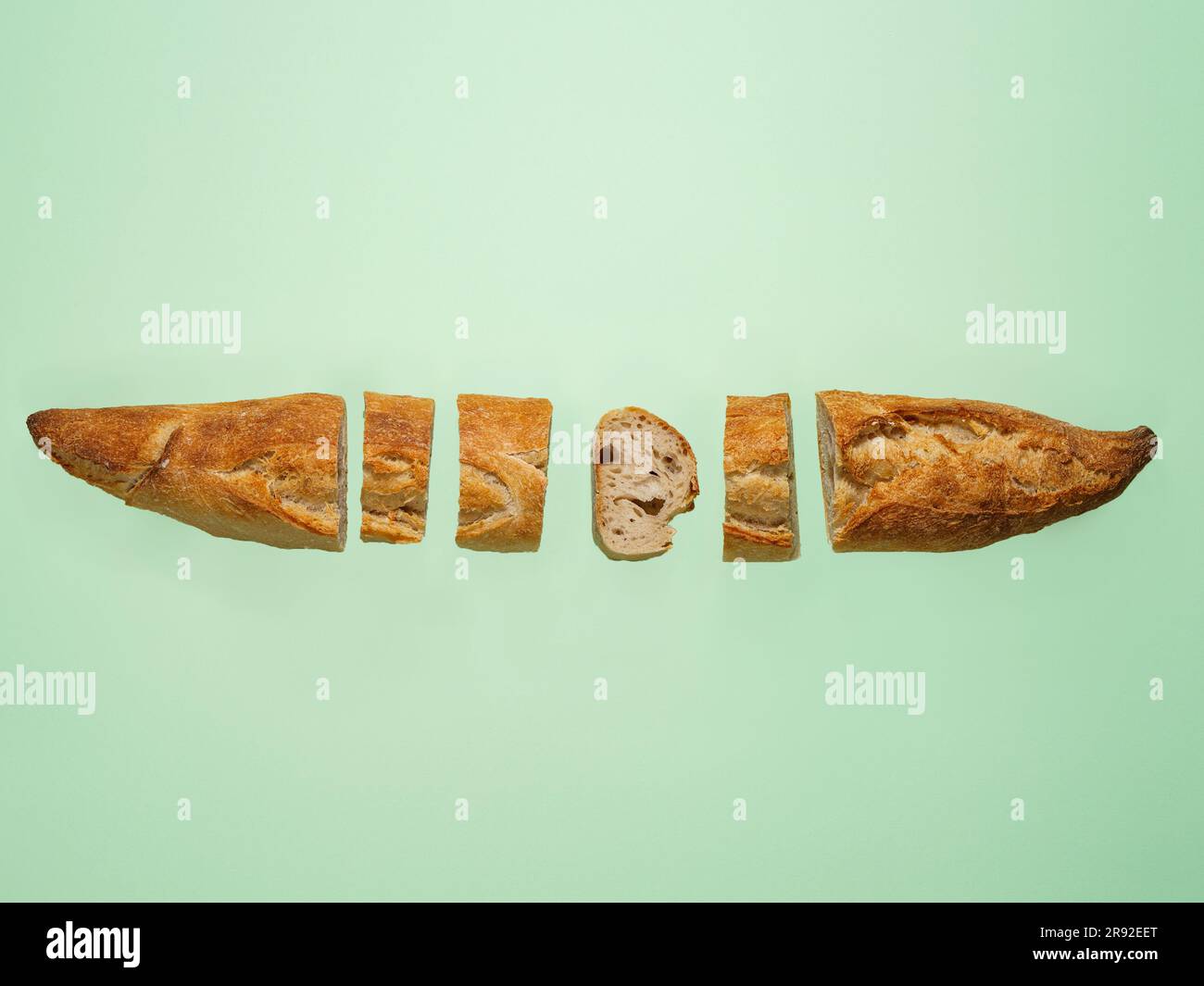 In Scheiben geschnittene baguette Stockfoto