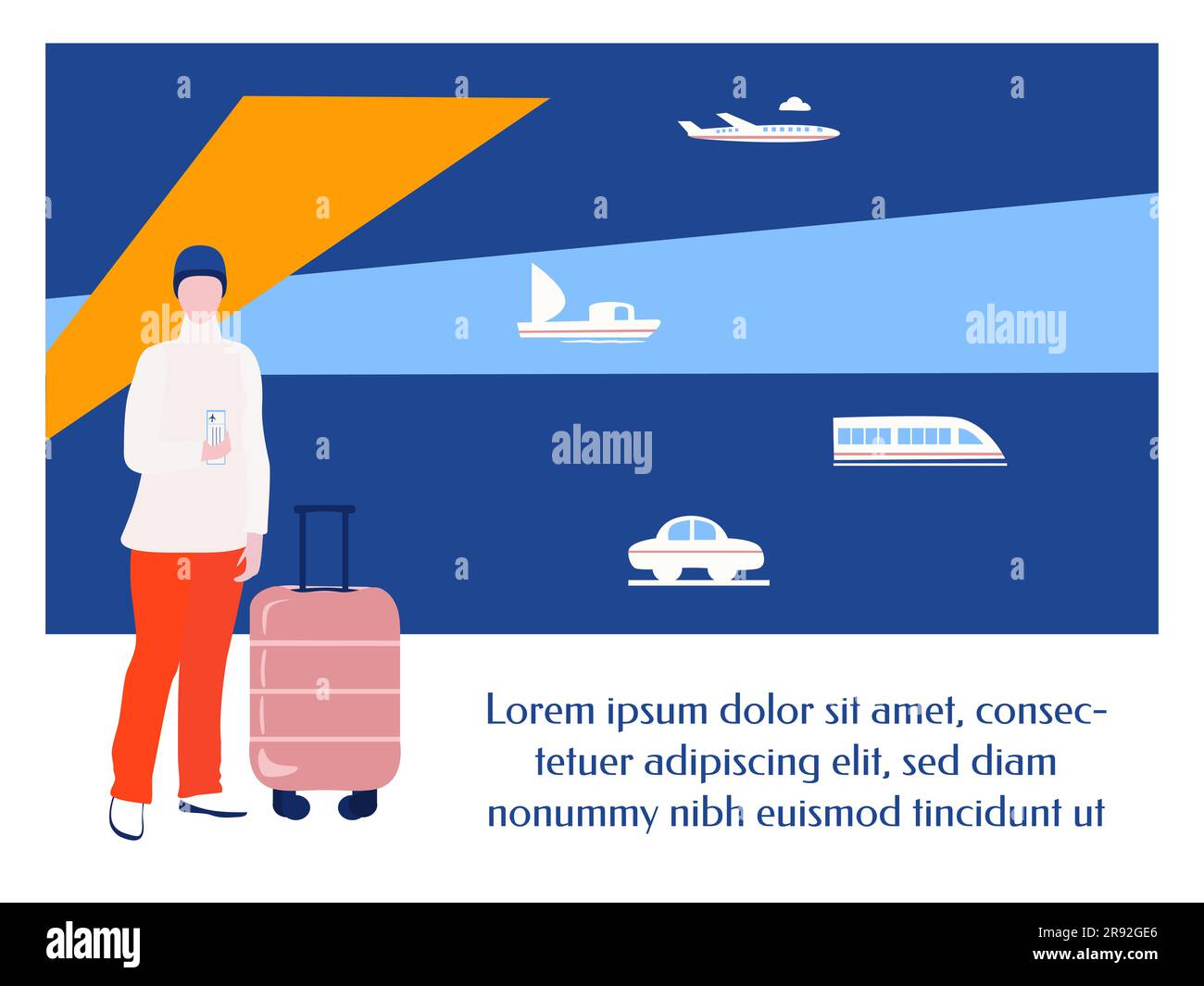 Reisezeit Konzept Trip Banner Reisen während Pandemie Infoboard Vorlage Vektordarstellung isoliert auf weißem Hintergrund Stock Vektor