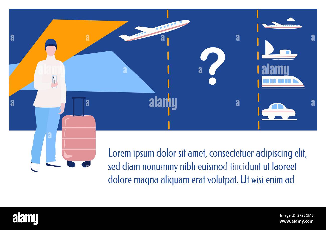 Time-to-Travel-Konzept Banner Geschäftsreise Reisen während Pandemie Infoboard Vorlage Vektordarstellung Stock Vektor
