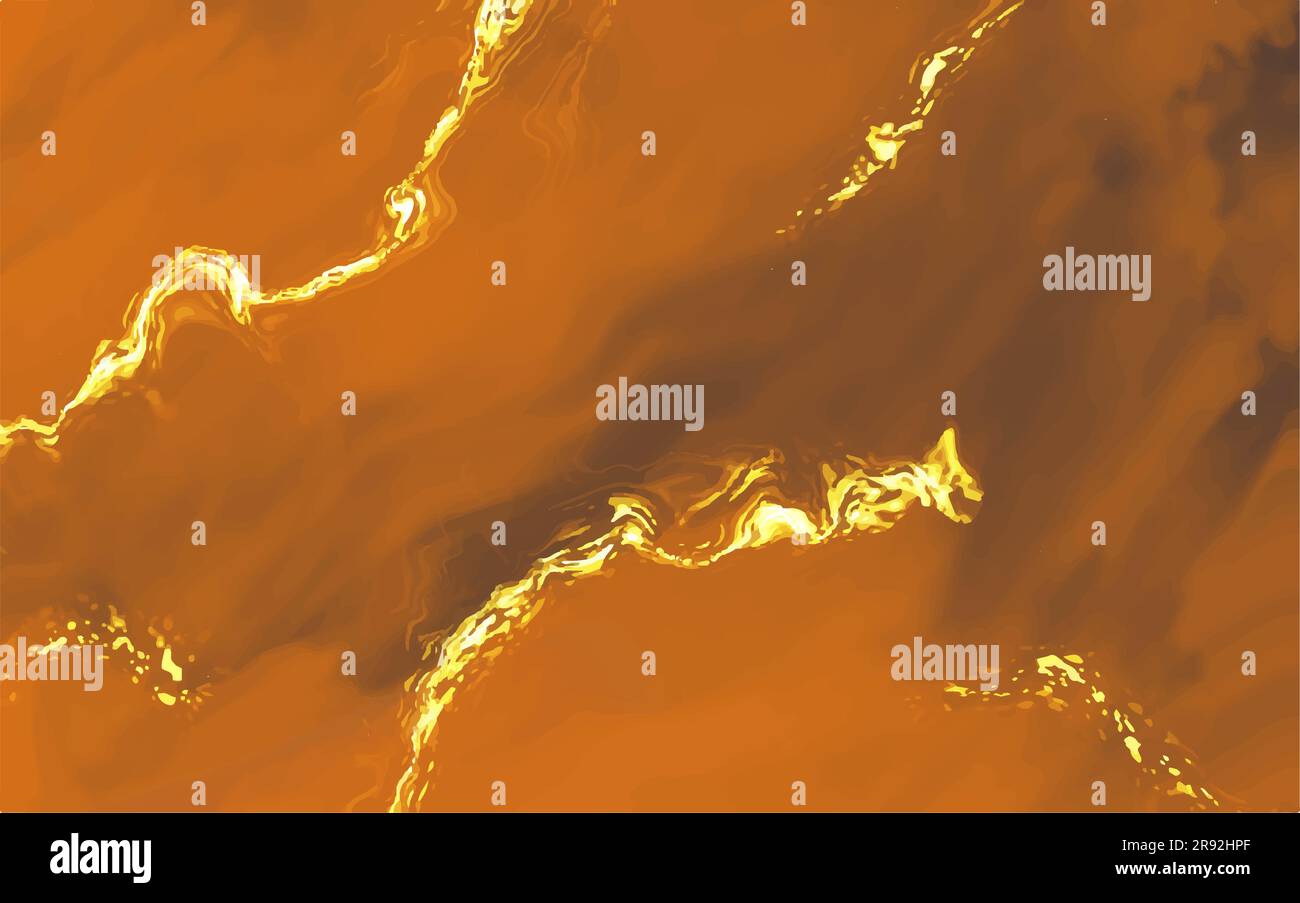 Golden Swirl abstraktes Muster Kunstdesign Horizontale Vektordarstellung Stock Vektor
