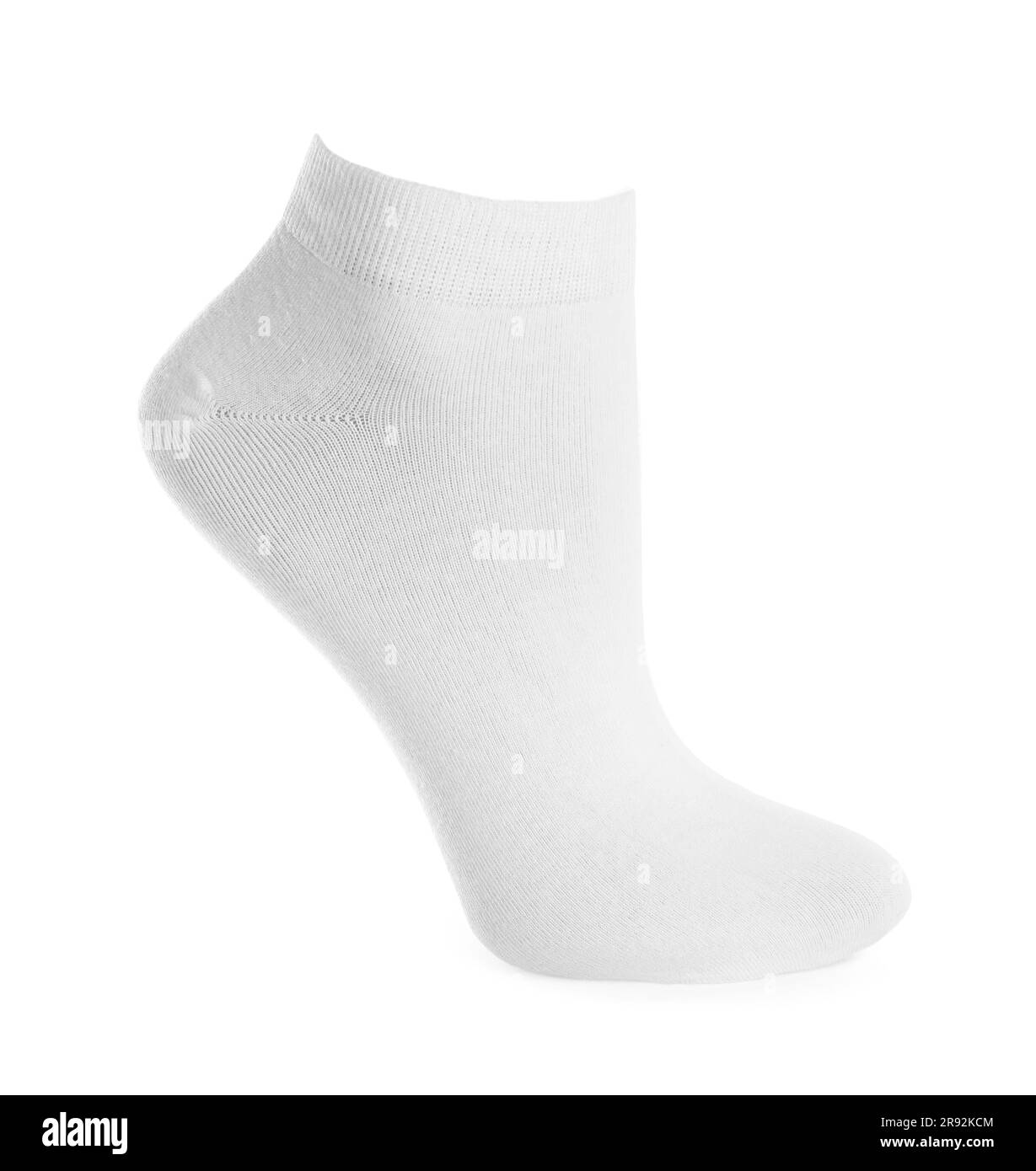 Eine stylische, saubere Socke, isoliert auf Weiß Stockfoto