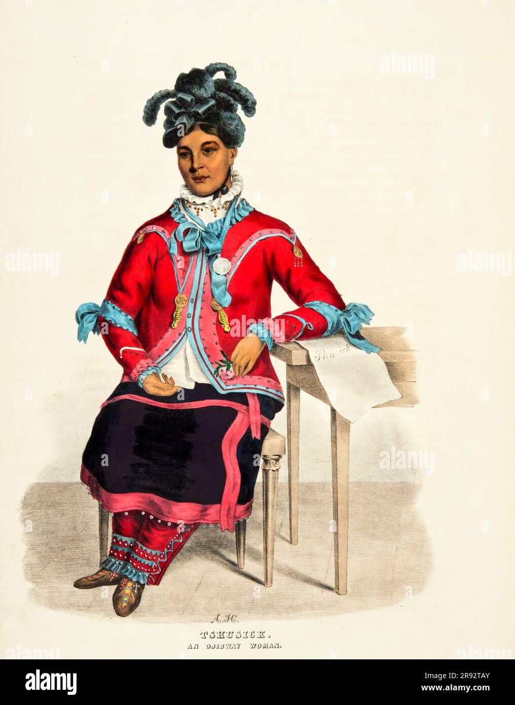 Ojibway-Frau, Illustration Stockfoto