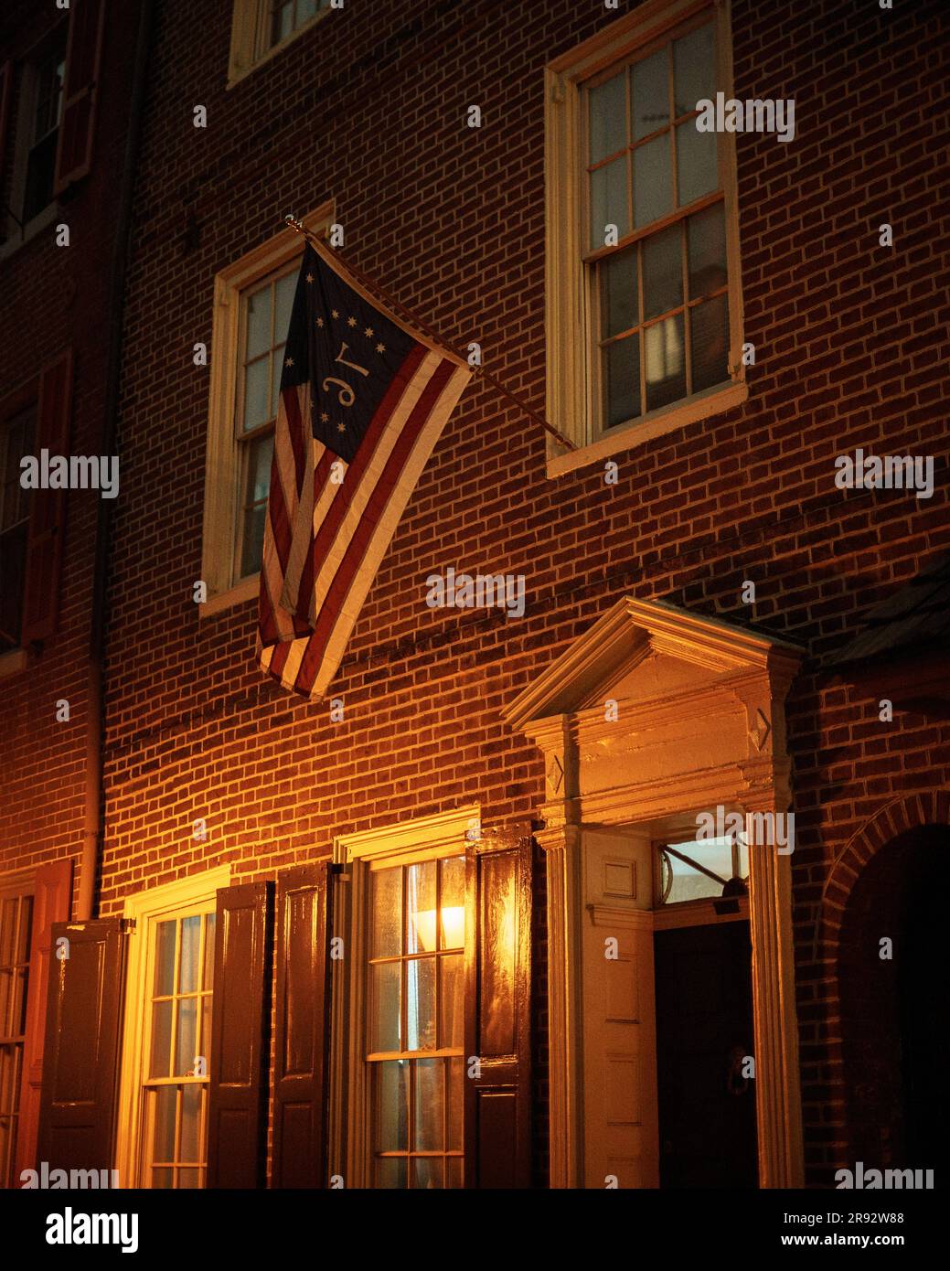 Elfreths Alley bei Nacht, Philadelphia, Pennsylvania Stockfoto