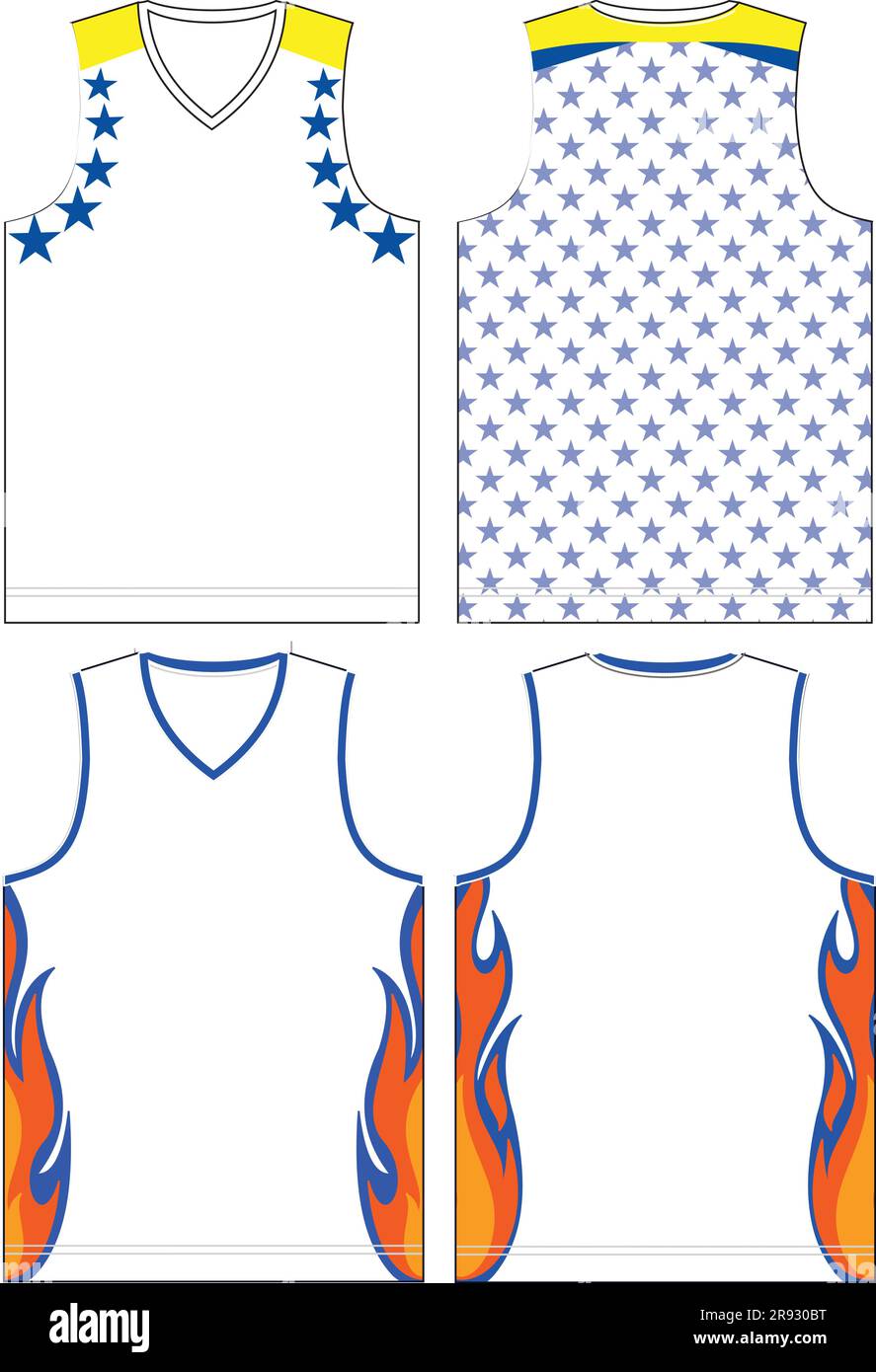 Basketball Jersey Mock Ups-Vorlagen Stock Vektor