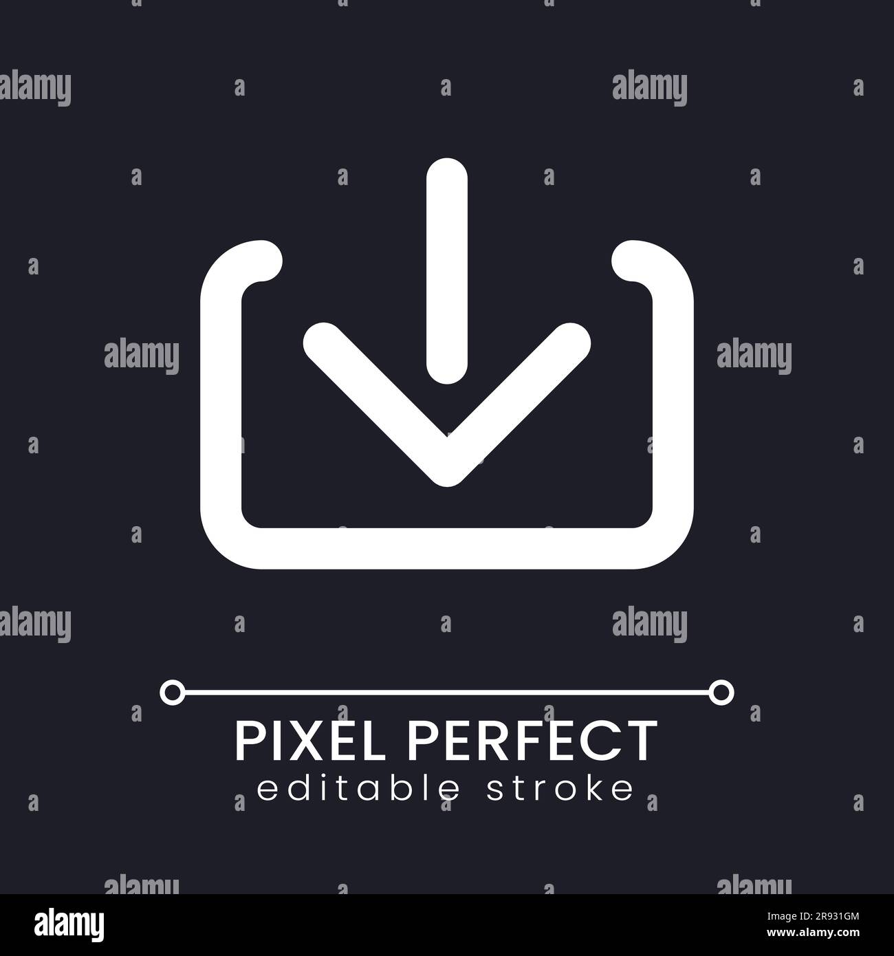 Laden Pixel perfekte weiße lineare ui-Symbol für dunkle Thema Stock Vektor