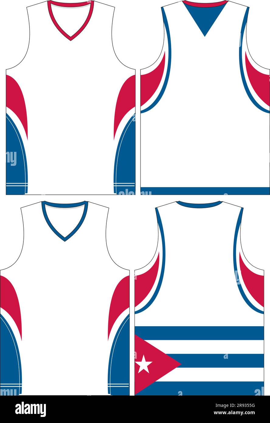 Vorlagen für Basketball Jersey Mock Ups Stock Vektor