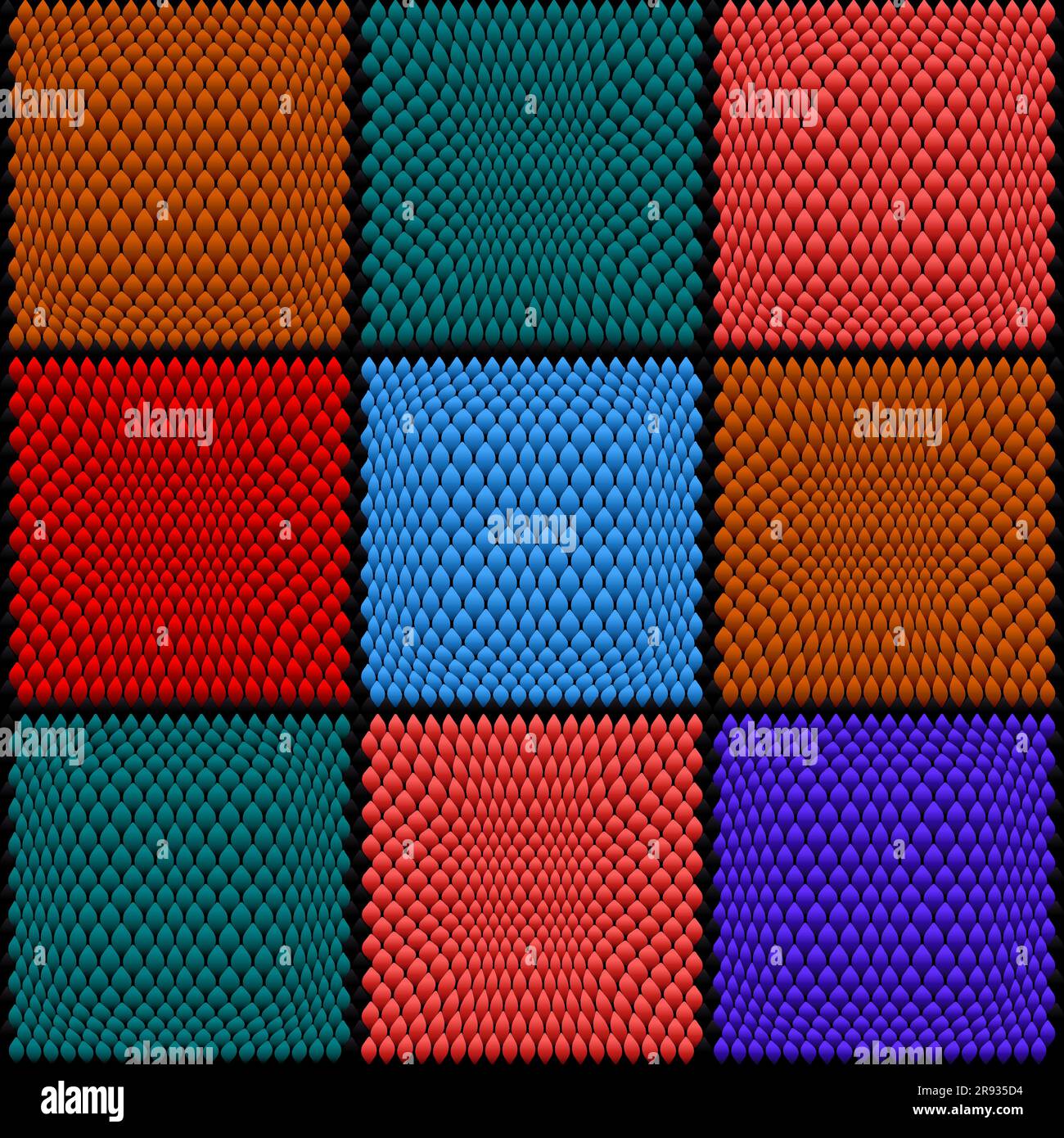 Set aus nahtlosen, farbigen Mosaikmustern. Farbenfrohe Textur Stock Vektor