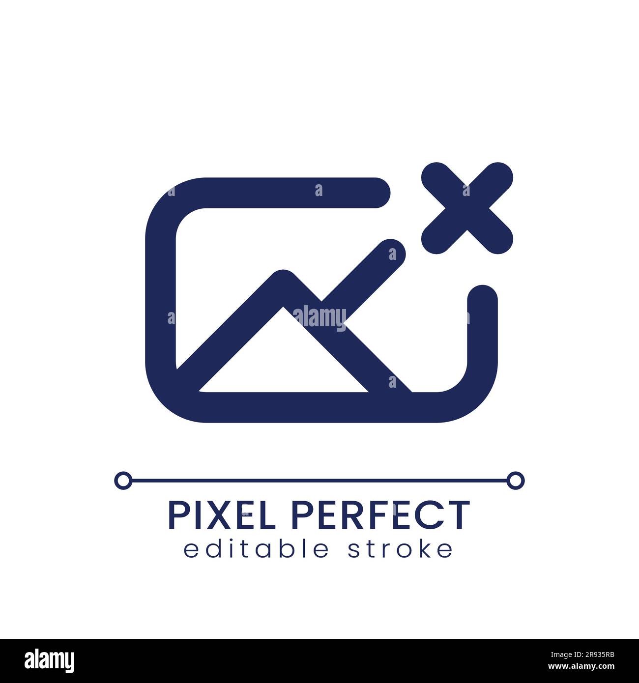 Entfernen Sie das Pixel Perfect linear ui-Symbol für die Fotodatei Stock Vektor