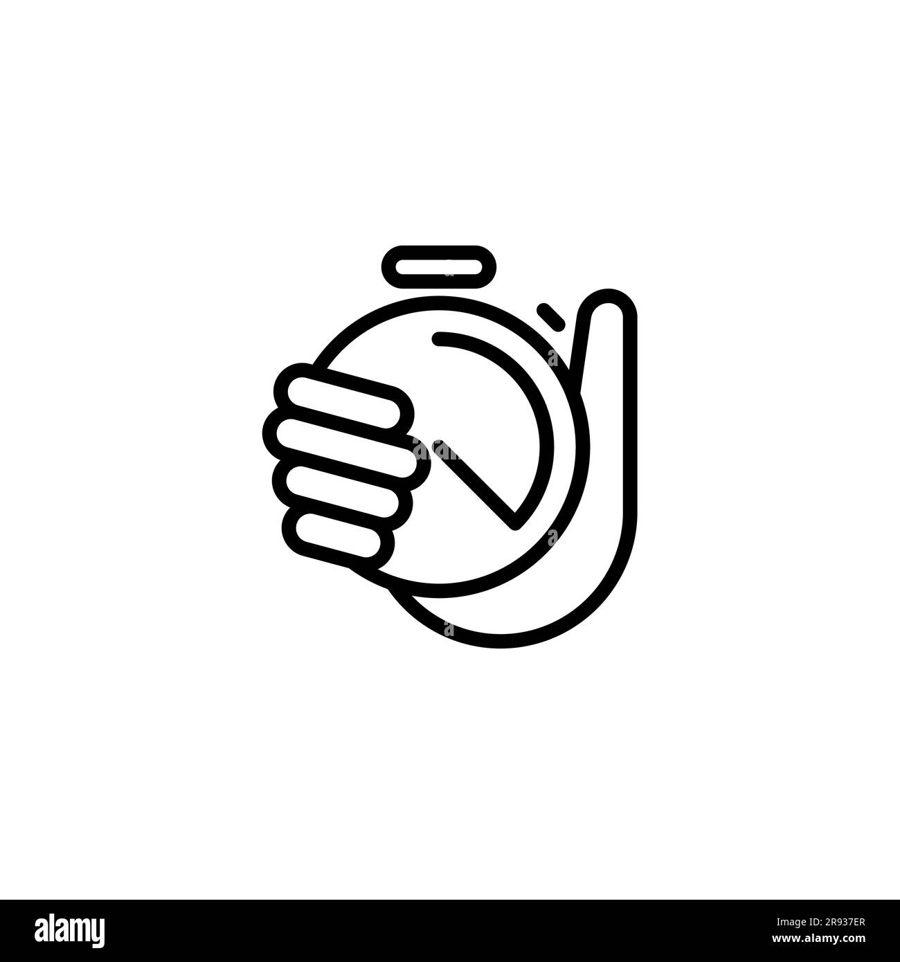 Zeiterfassung mit einer Hand-Stoppuhr für mehr Effizienz Stock Vektor