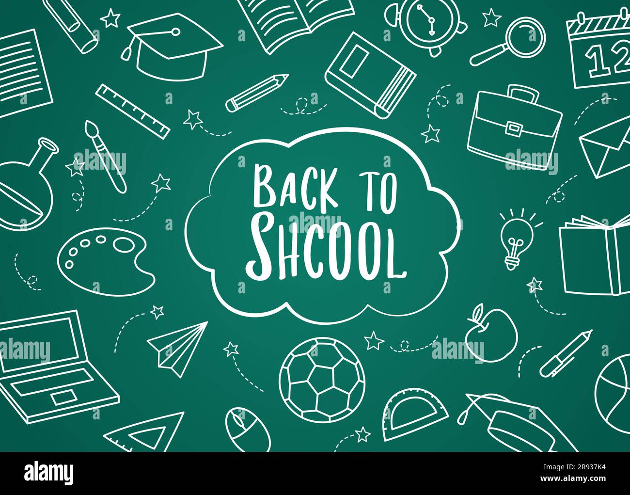 Back to School Icon Set Doodle Stil. Bildung Handgezeichnete Objekte und Symbole mit dünnen Linien. Stock Vektor