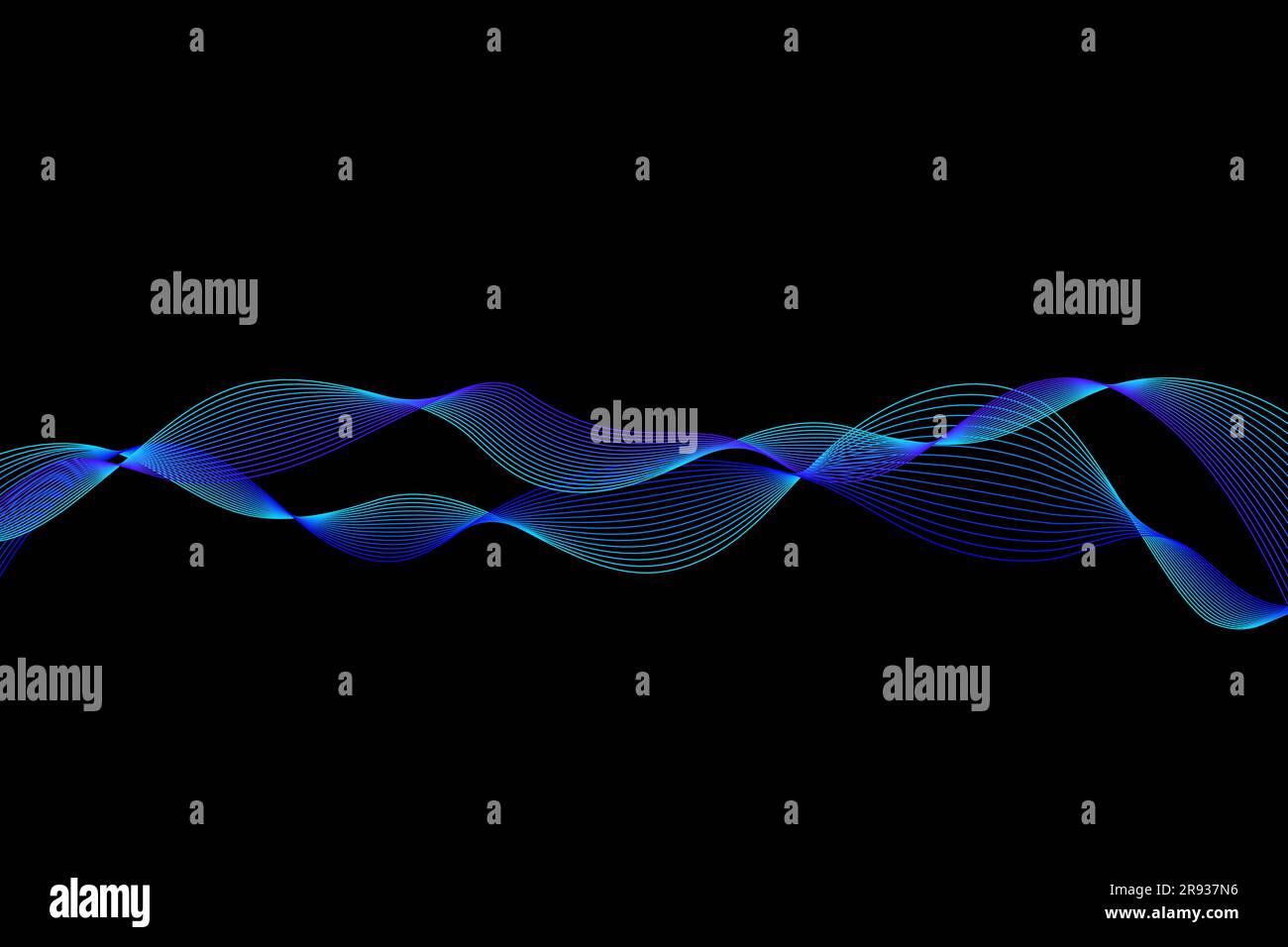 Abstrakter Vektorhintergrund. Mehrfarbige dynamische Linien auf schwarzem Hintergrund. Farbkurven. Hintergrund für die Konstruktion Stock Vektor