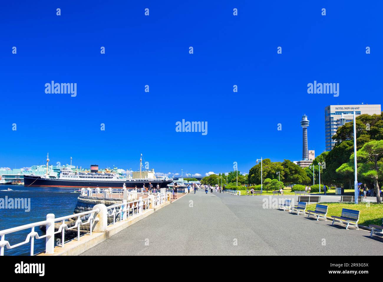 Marine Tower und Yamashita Park Stockfoto