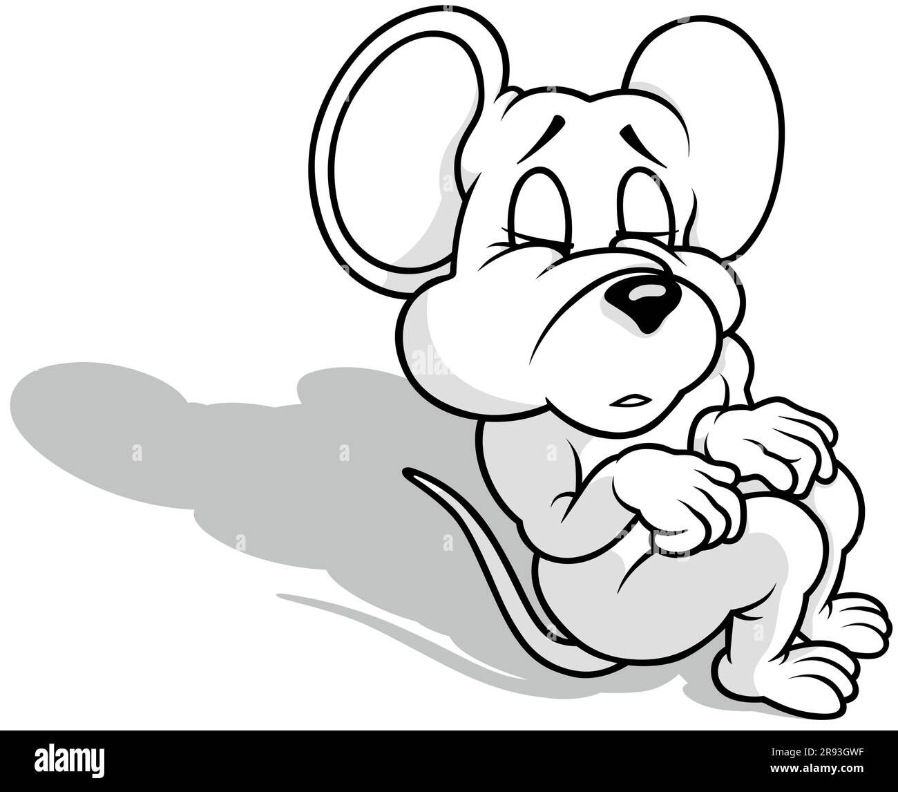 Zeichnung einer Maus mit geschlossenen Augen, die schläft Stock Vektor
