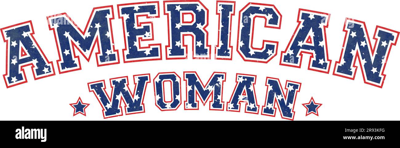 American Woman – 4. Juli – USA Design Stockfoto