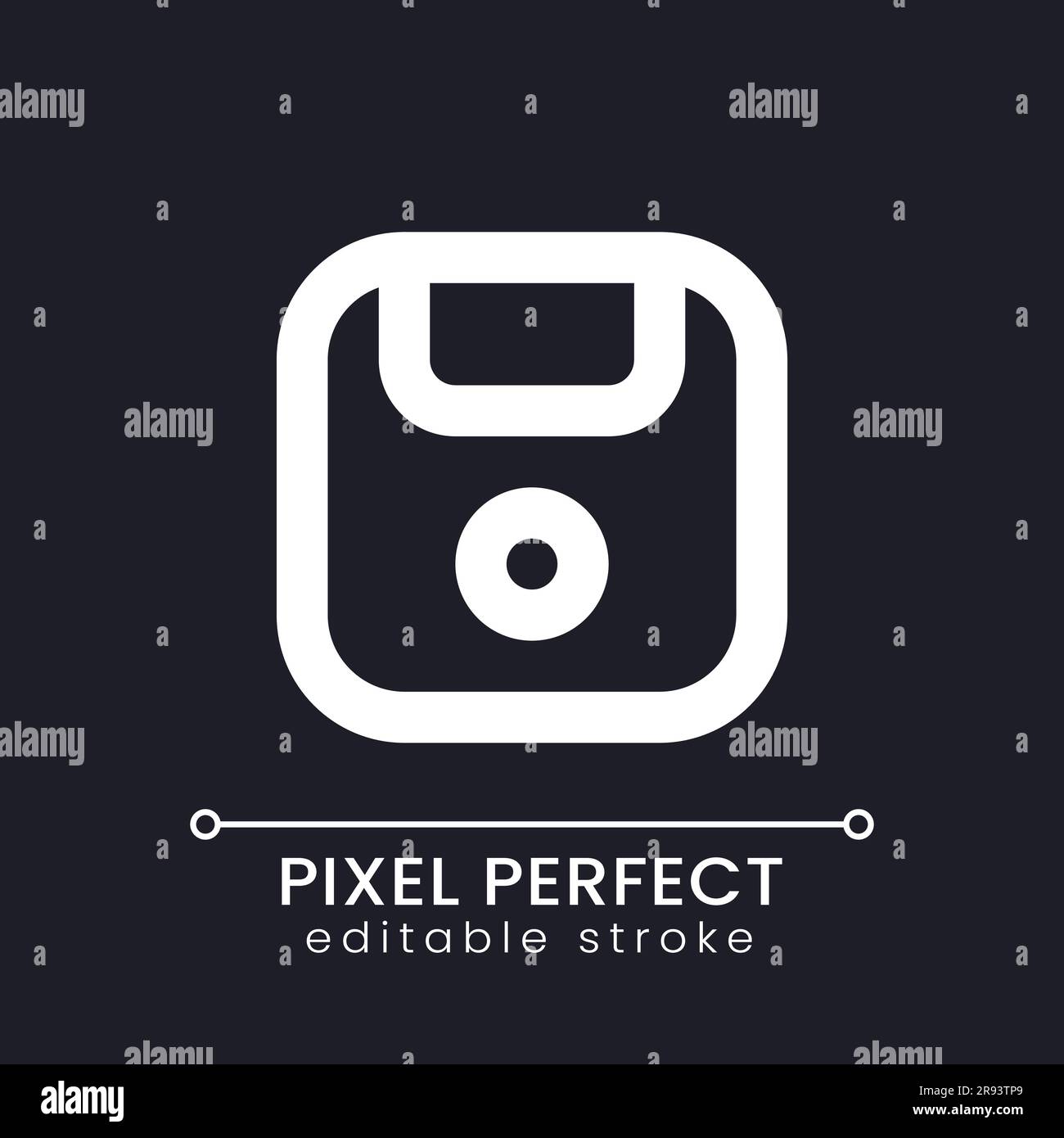 Speichern Pixel perfekte weiße lineare ui-Symbol für dunkles Thema Stock Vektor